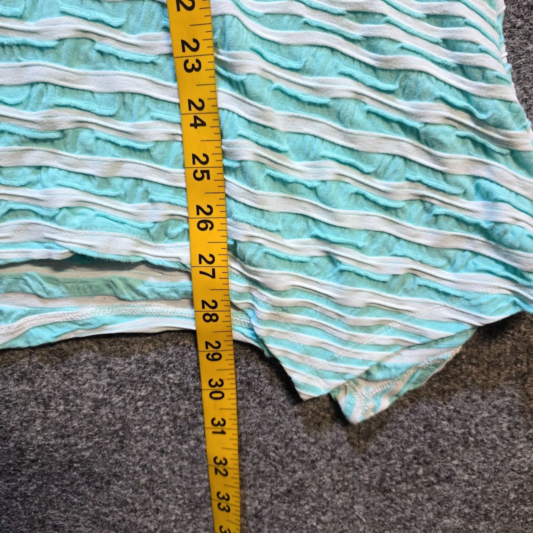 Vintage Lulu B Top Womens M Green Striped 3/4 Sleeve Textured Stretch Tunic Casual Shirt Blouse Womens Size M / US 6-8 / IT 42-44 - 6 Thumbnail