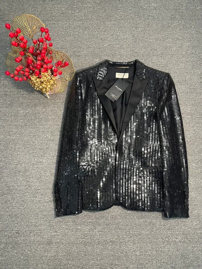 Saint Laurent Paris Saint Laurent Paris Black Scale Pattern Suit Size XS / US 0-2 / IT 36-38 - 1 Thumbnail