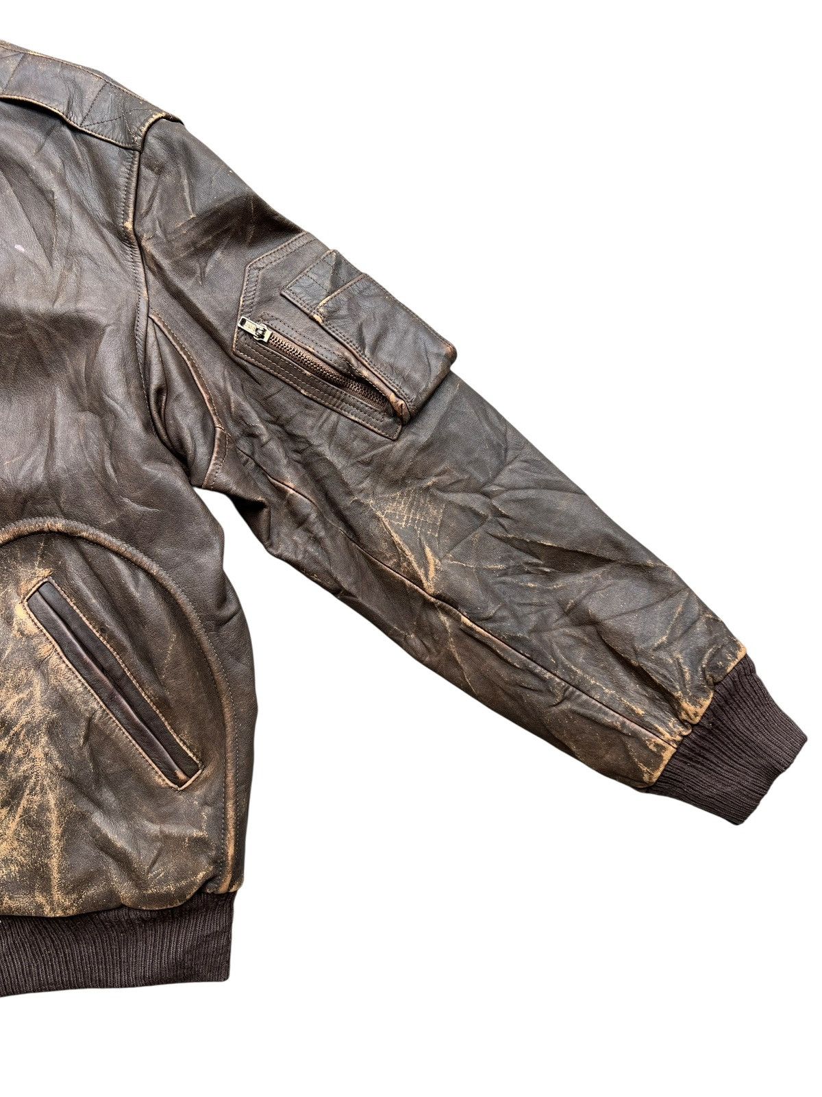 Vintage Vintage 80s Japanese Distressed Sunfaded Leather Jacket Size US M / EU 48-50 / 2 - 3 Thumbnail