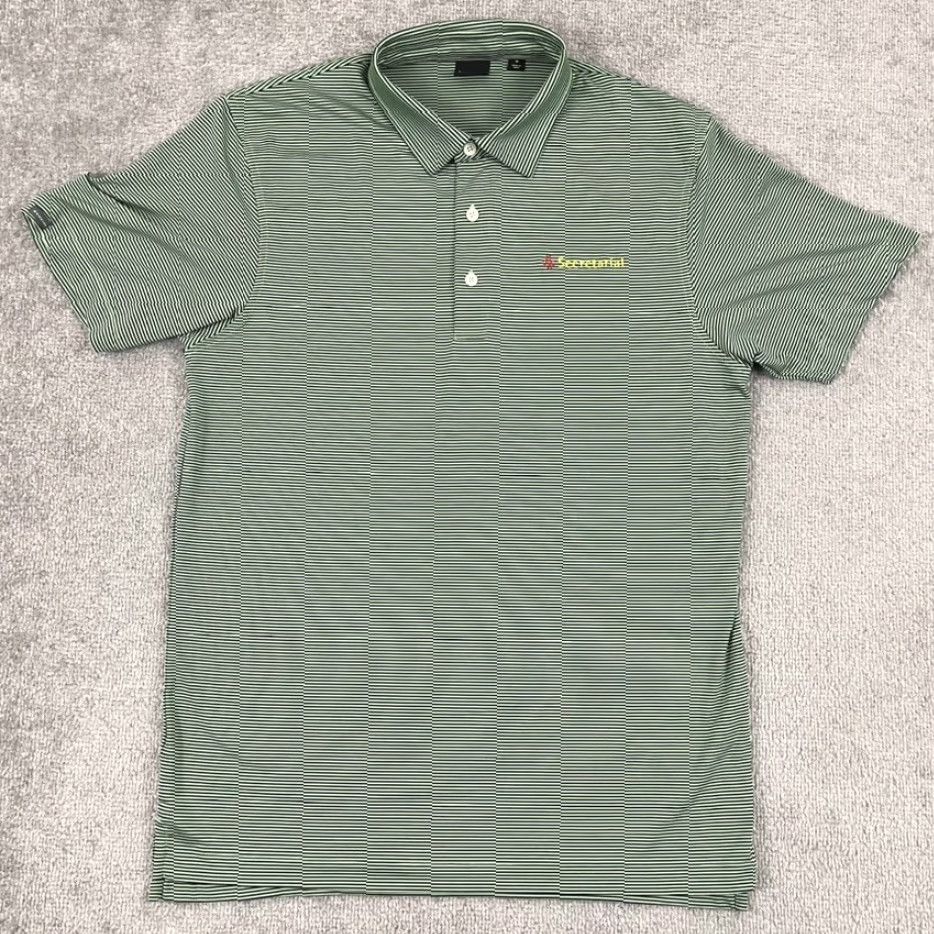 Vintage Dunning Shirt Mens Medium Green Secretariat Horse Striped Polo Golf Active Sport Size US M / EU 48-50 / 2 - 3 Thumbnail