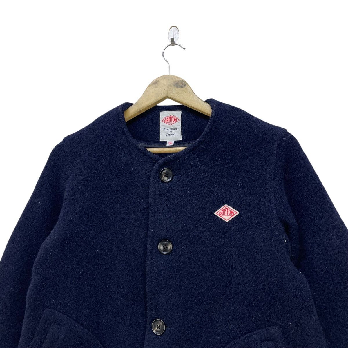 Danton 💥Vintage Danton Double D Pocket Wool Collar Less Jacket Size S / US 4 / IT 40 - 3 Thumbnail