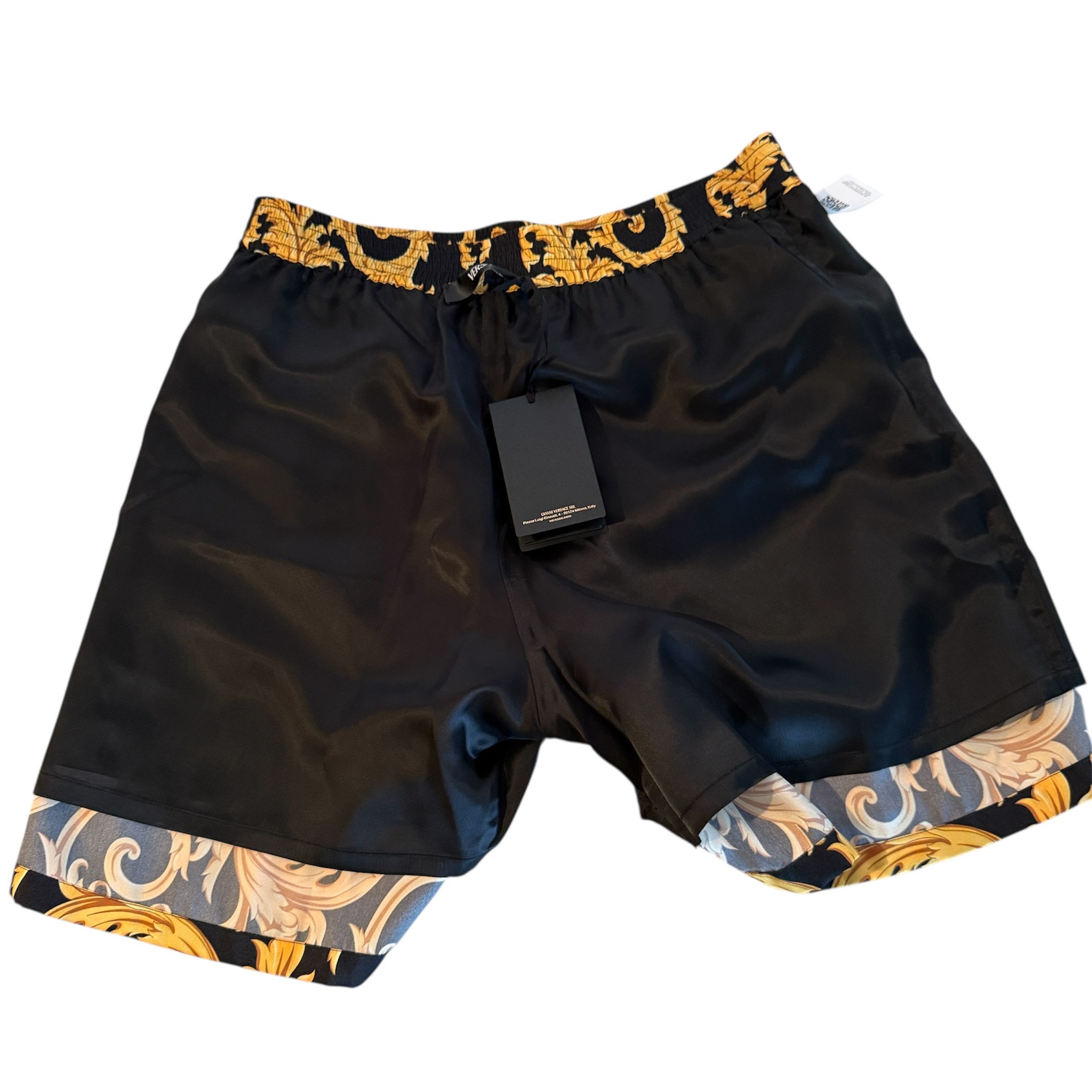 Versace Versace Men'sBaroque Poly Shorts Black Gold Print Shorts 48 Size US 32 / EU 48 - 5 Thumbnail