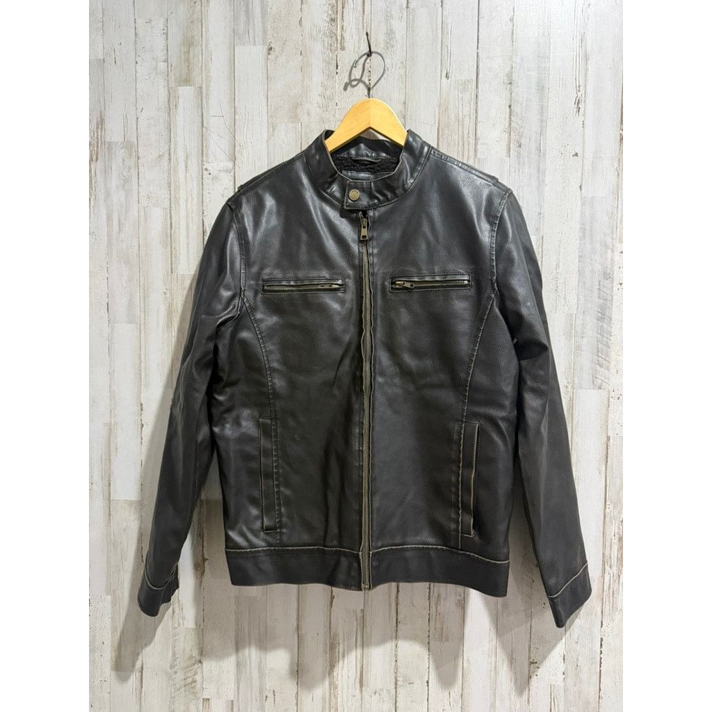 Black Rivet Black Rivet Men's Black Motorcycle Jacket Size Small Leather Size US S / EU 44-46 / 1 - 2 Thumbnail