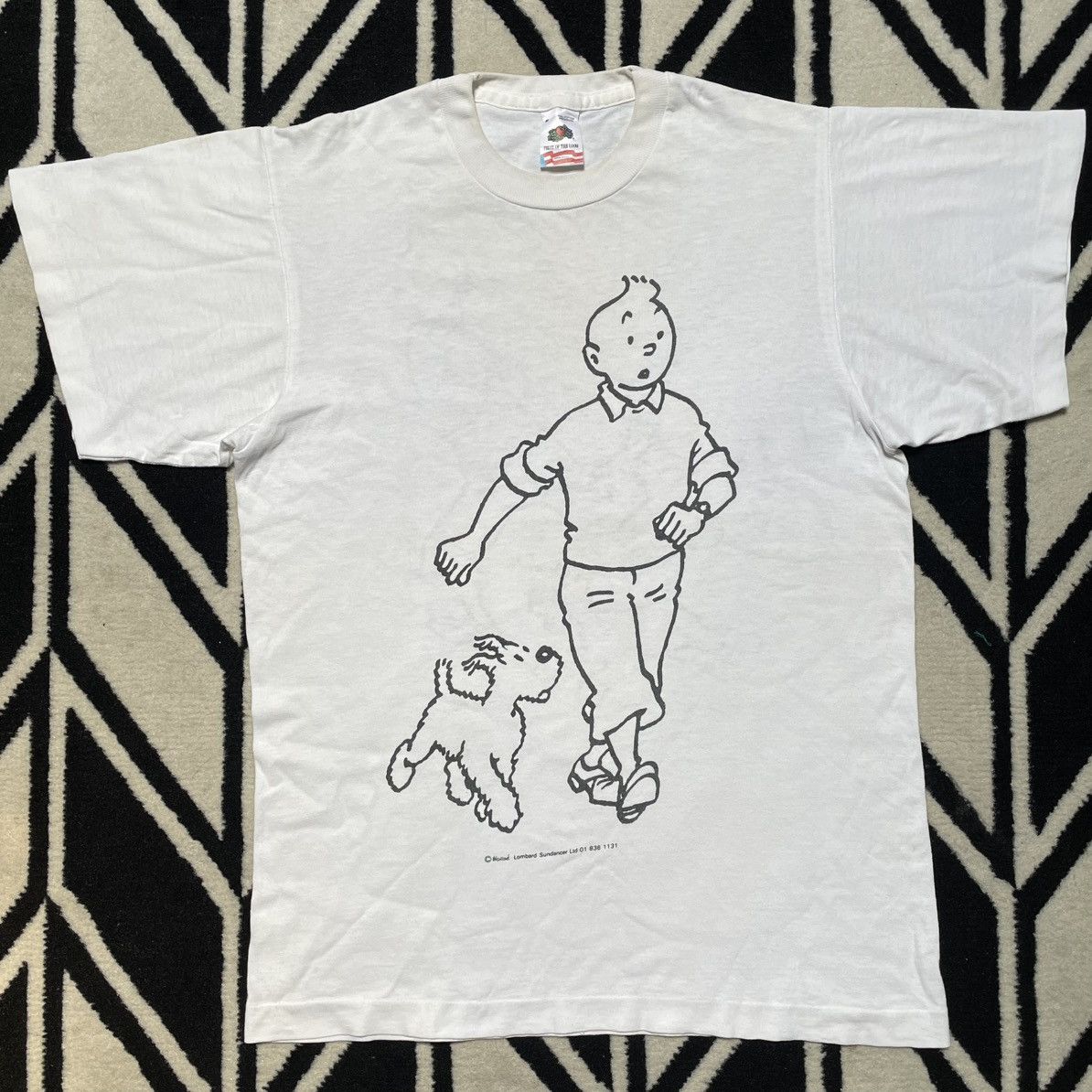 Fruit Of The Loom Vintage Tintin & Snowy Size US M / EU 48-50 / 2 - 1 Thumbnail