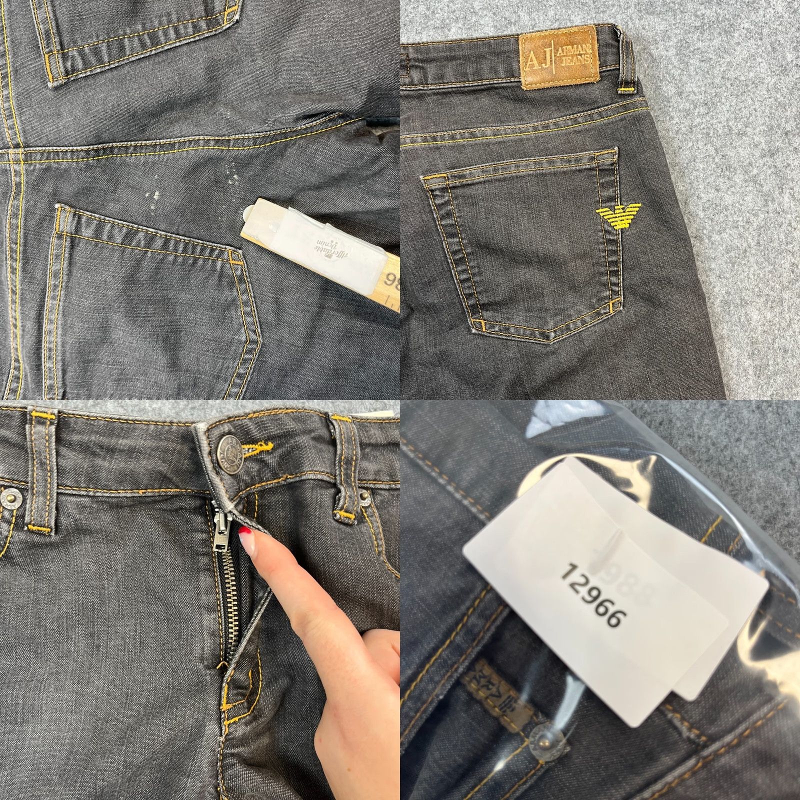 Vintage Armani Jeans Jeans Bootcut Dark Grey 27 UK8 26 Inseam 5-Pocket Denim Women Regular Low Rise Italy Made Size 30" / US 8 / IT 44 - 9 Thumbnail