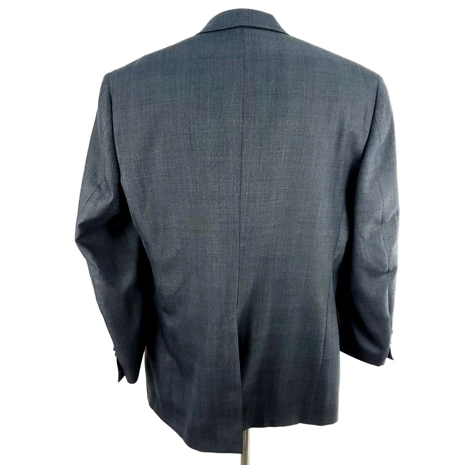 Hart Schaffner Marx Hart Schaffner Marx 44L 2 Button Glen Check Wool Gray Blazer Size 44L - 6 Thumbnail