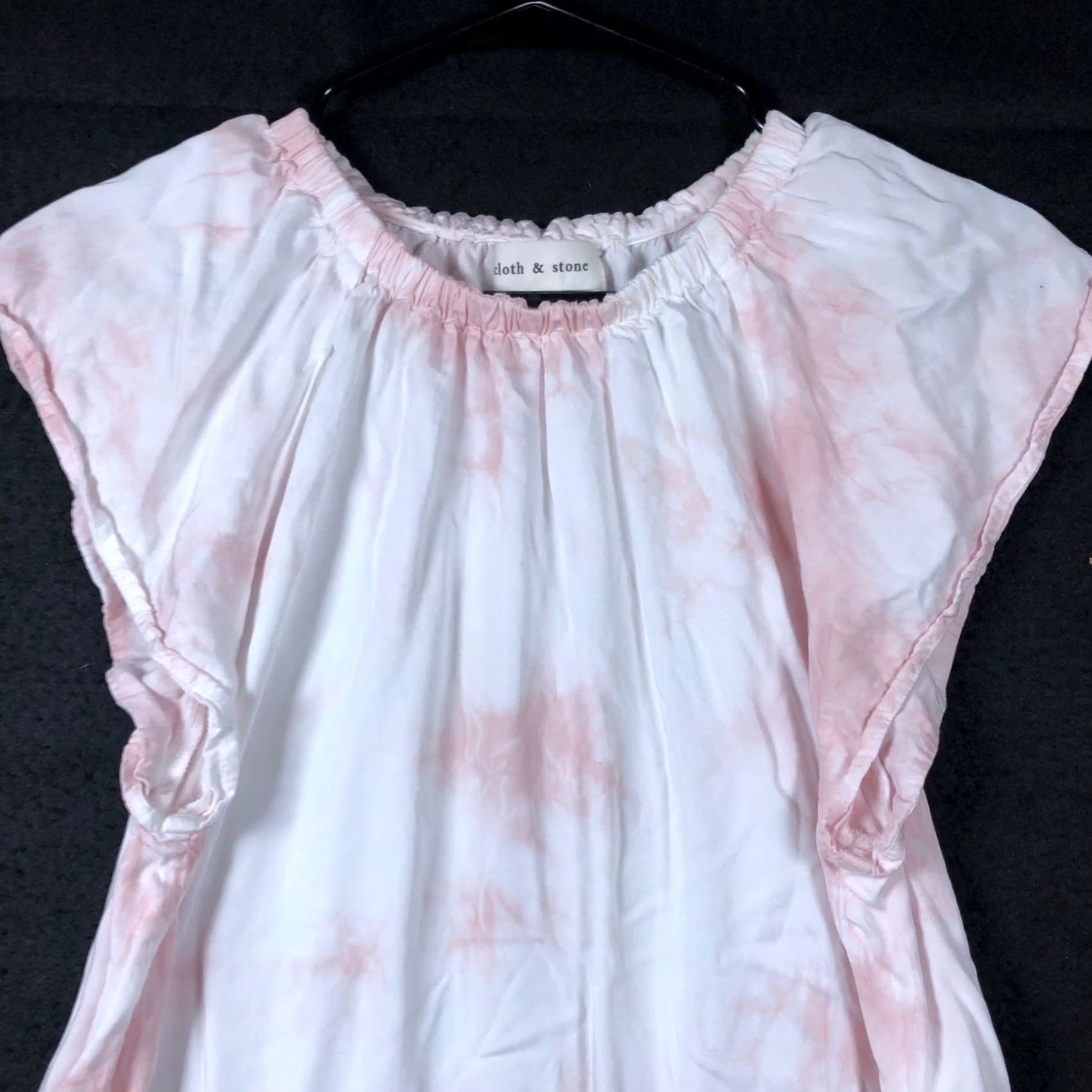 CLOT Cloth & Stone Womens Top Whispy Pink Evereve Elastic Neck Flutter Small Shirt T-Shirt Casual Workwear Relaxed Fit Womens Size S / US 4 / IT 40 - 2 Thumbnail