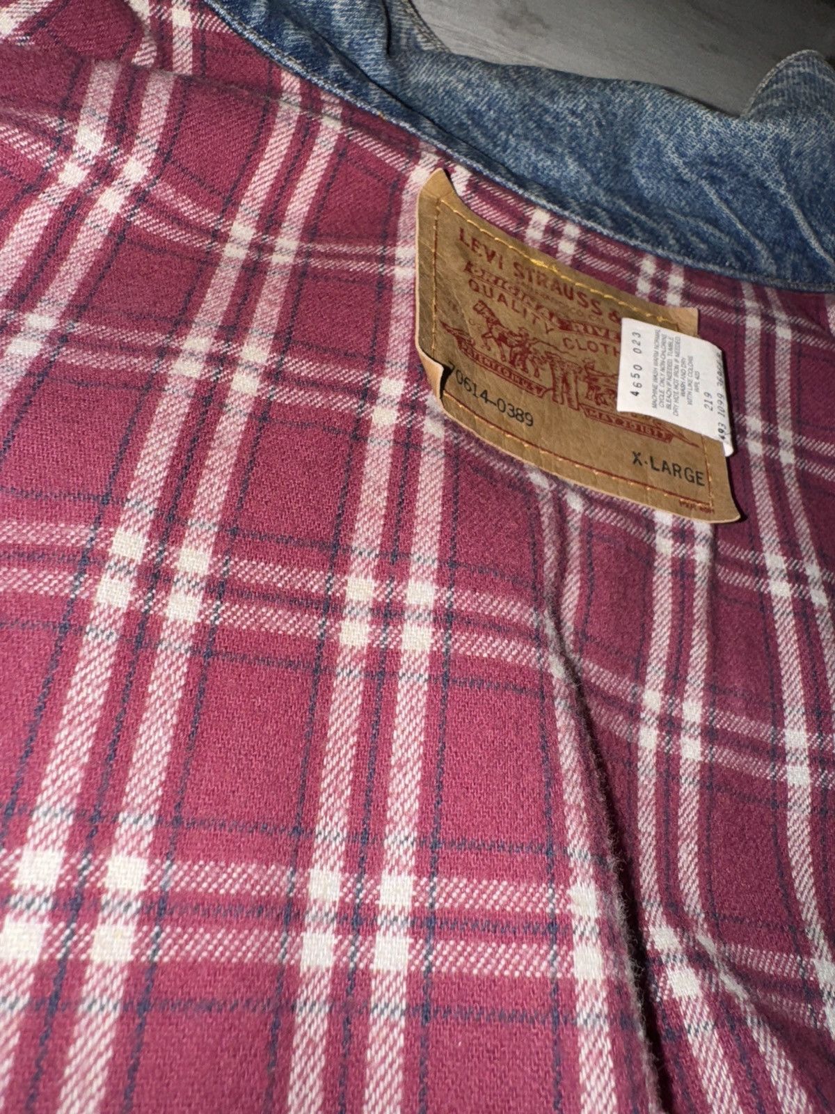 Levi's × Levi's Vintage Clothing vintage denim stuffed levi’s jacket made in 90s XL Size US XL / EU 56 / 4 - 18 Thumbnail