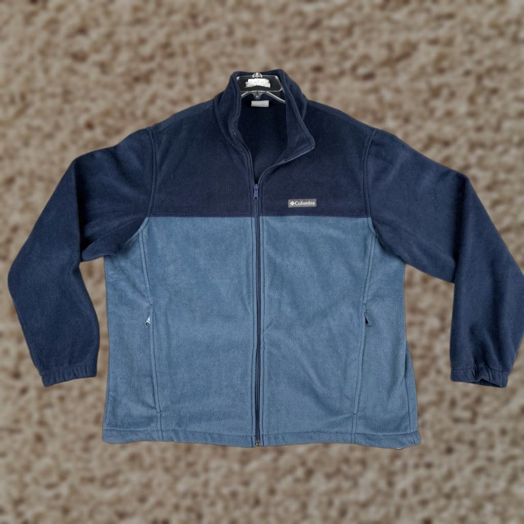 Vintage Columbia Jacket Adult 2XL Blue Full Zip Mock Neck Fleece Polyester Pockets Casual Travel Workwear Men Size US XXL / EU 58 / 5 - 1 Thumbnail
