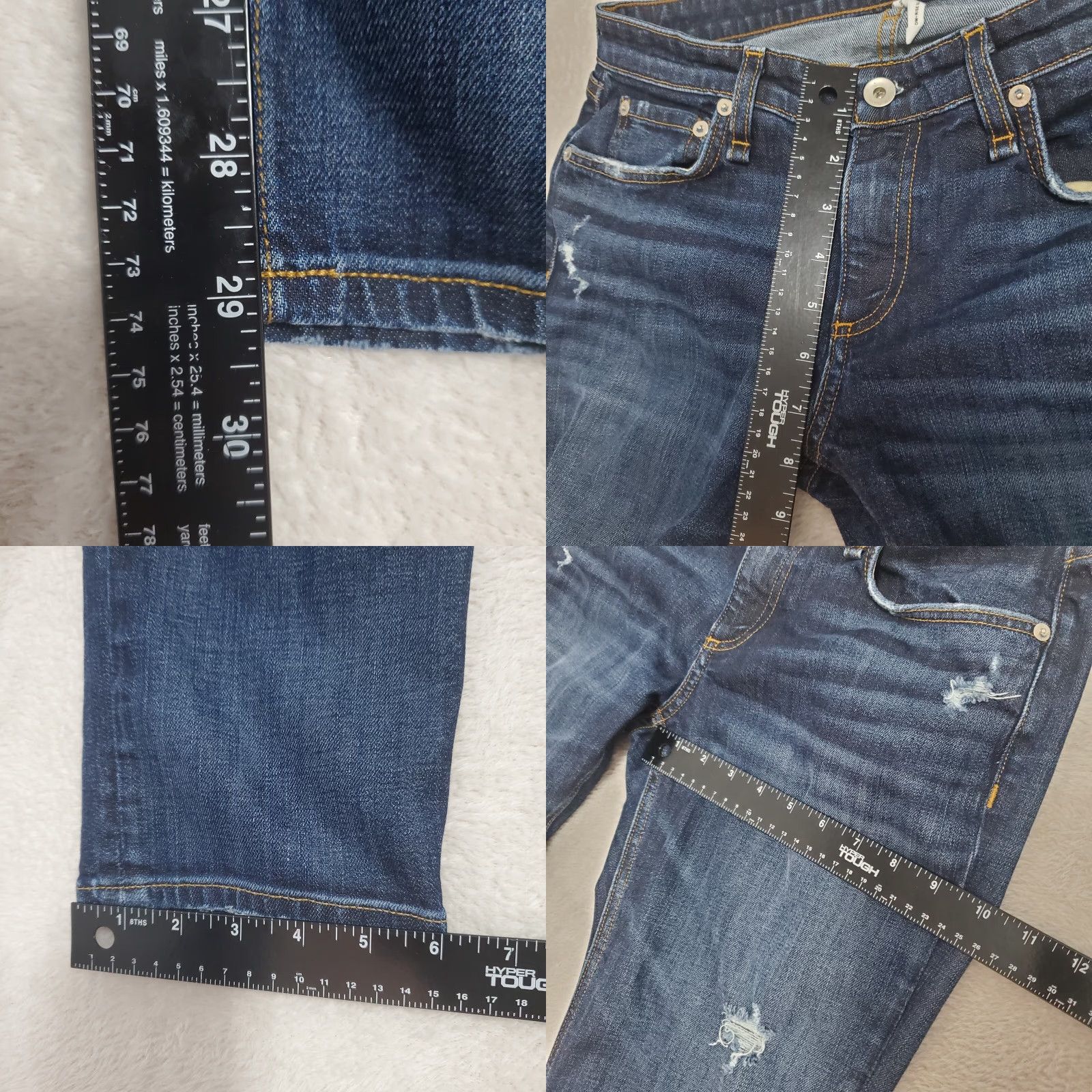 Rag & Bone VINTAGE Rag & Bone Jeans Women 26 Blue Dre Low Rise Slim Boyfriend Denim Distressed 29x29 5-Pocket Design Womens Size 26" / US 2 / IT 38 - 9 Thumbnail