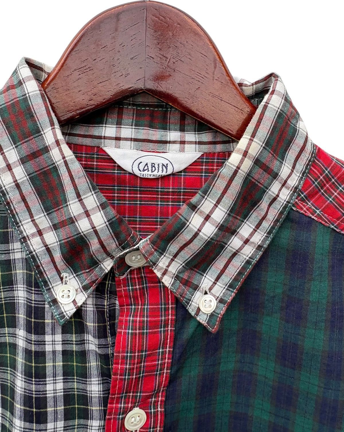 Japanese Brand Japan Brand Cabin Checked Tartan Multicolor Patchwork Shirt Size US M / EU 48-50 / 2 - 2 Thumbnail