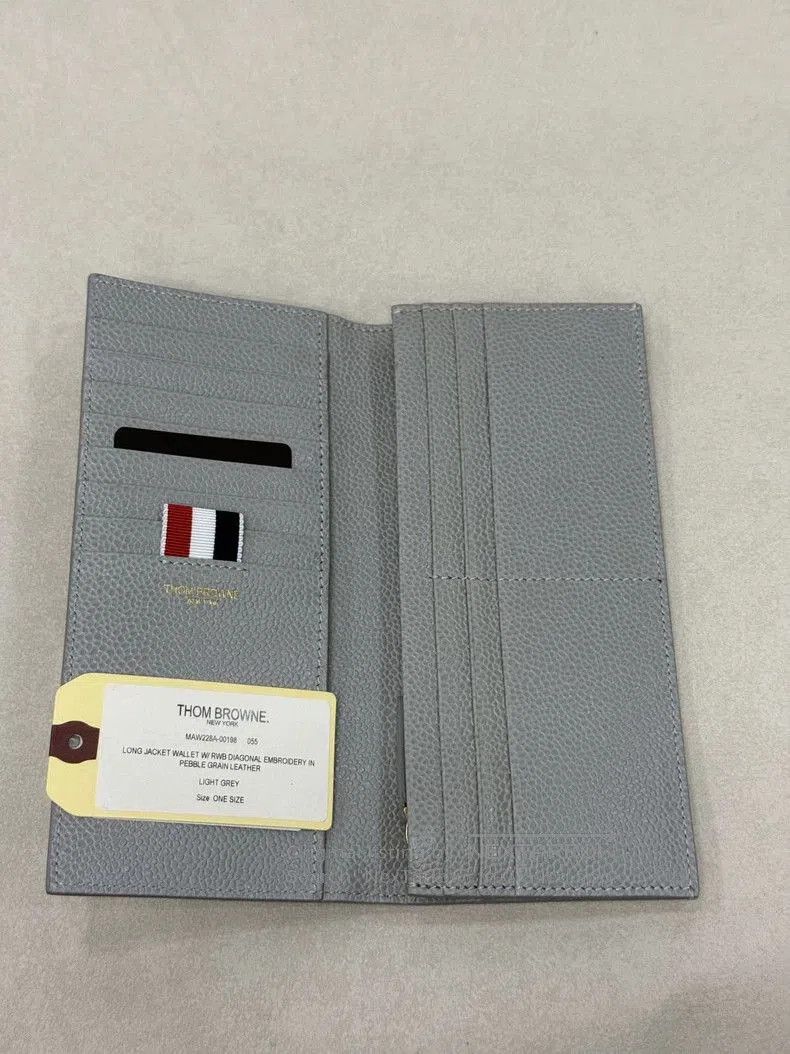 Thom Browne Thom Browne Gray Long Lychee Pattern Wallet. Size ONE SIZE - 1 Thumbnail