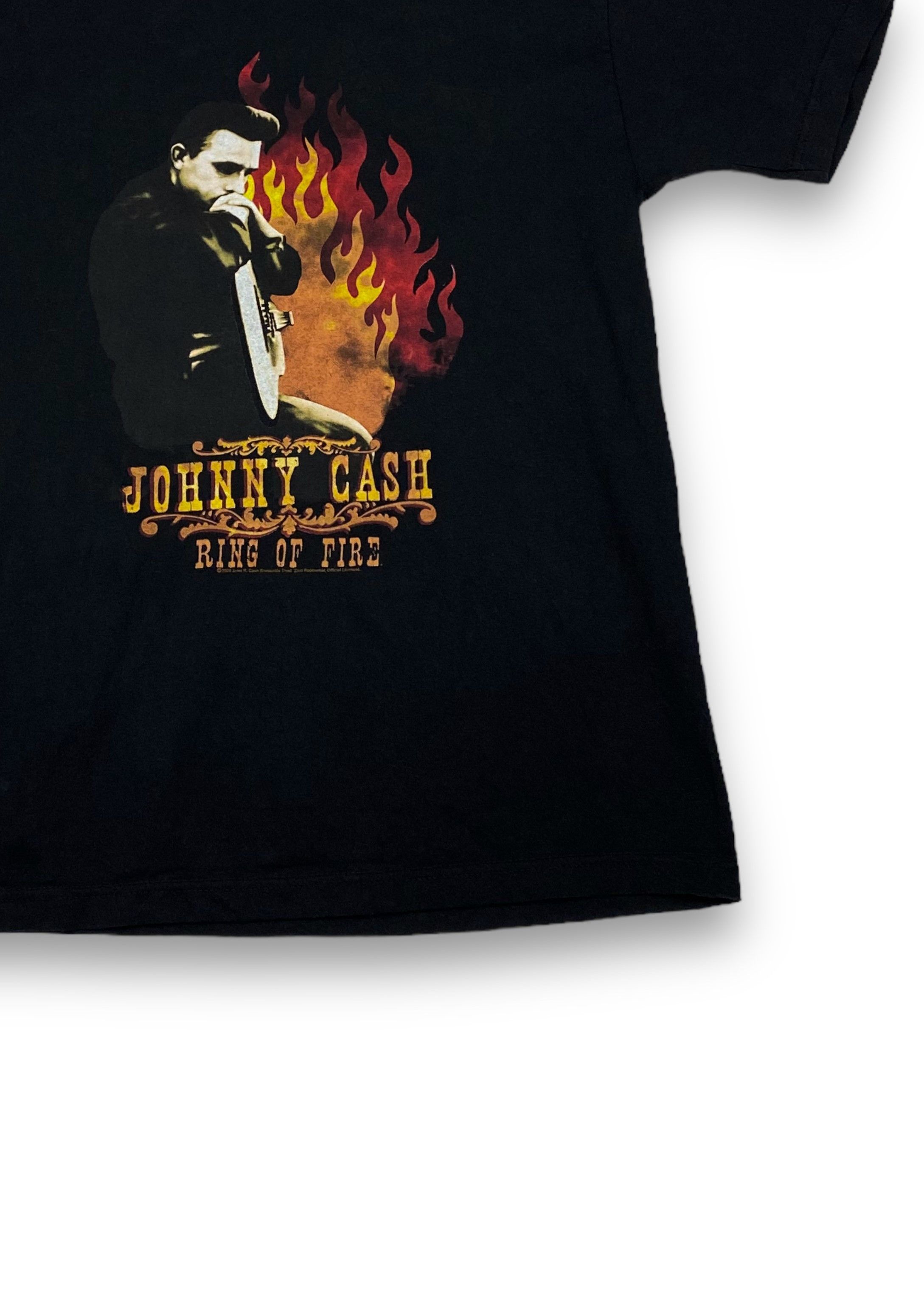 Band Tees 2006 Vintage JOHNY CASH Big Logo Black T-Shirt M719 Size US M / EU 48-50 / 2 - 2 Thumbnail