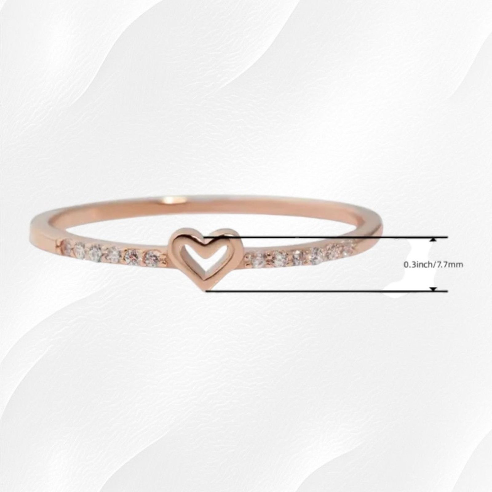 Other Rose Golden Heart Coquette Fashion Ring Size 6 Size ONE SIZE - 3 Thumbnail