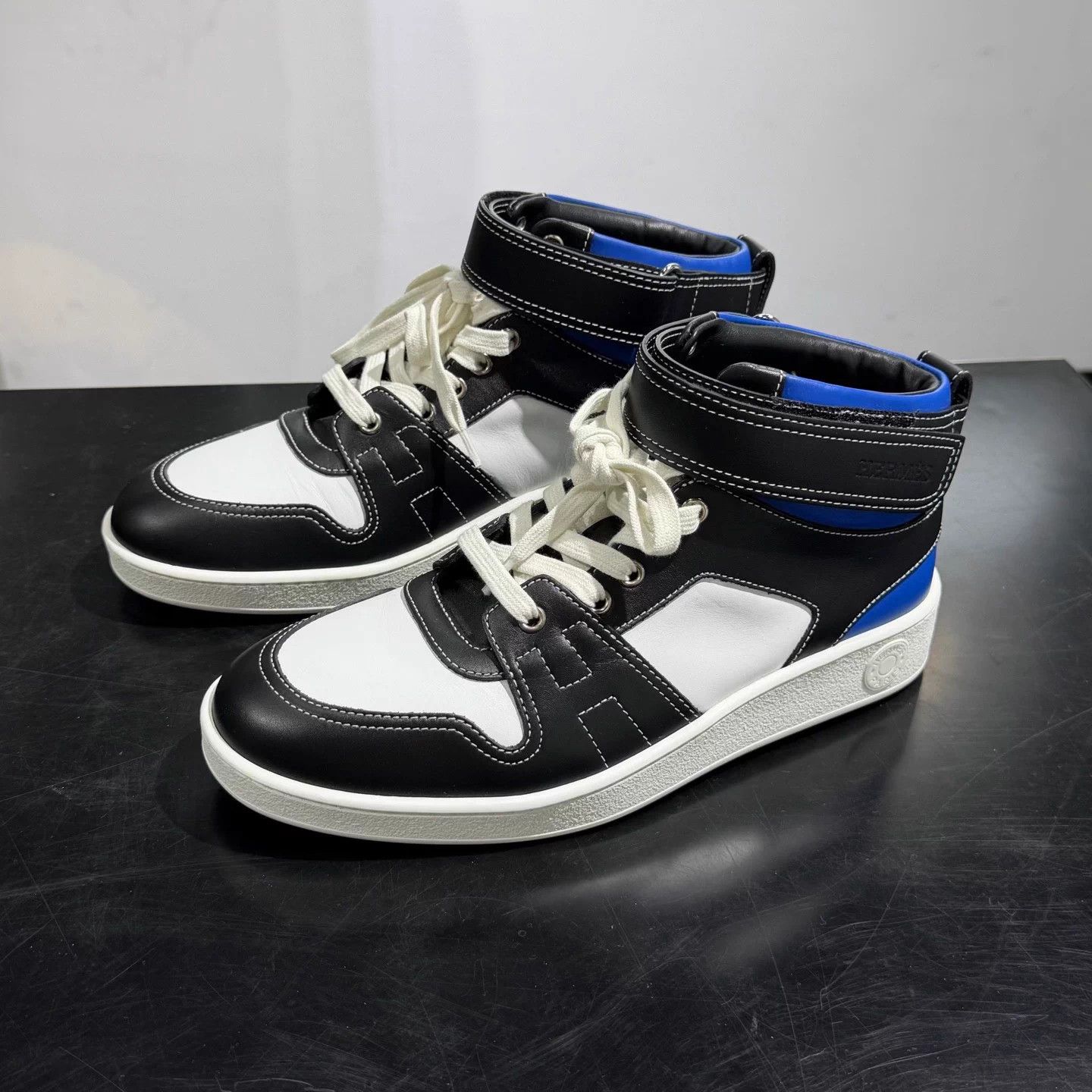 Hermes Hermes Freestyle x HF High-Top Sneakers Black White Blue 40 Size US 7 / EU 40 - 1 Thumbnail