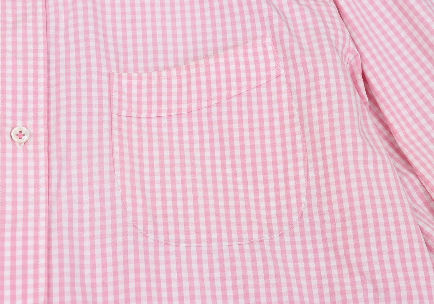 Junya Watanabe Pink and White Check Round Collar Long Sleeve Shirt Size US S / EU 44-46 / 1 - 6 Thumbnail