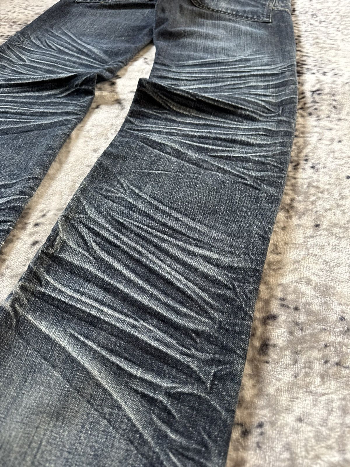 Japanese Brand Lemans Japan Claw Mark Whiskers Shadow Wash Jeans Size US 29 - 16 Thumbnail