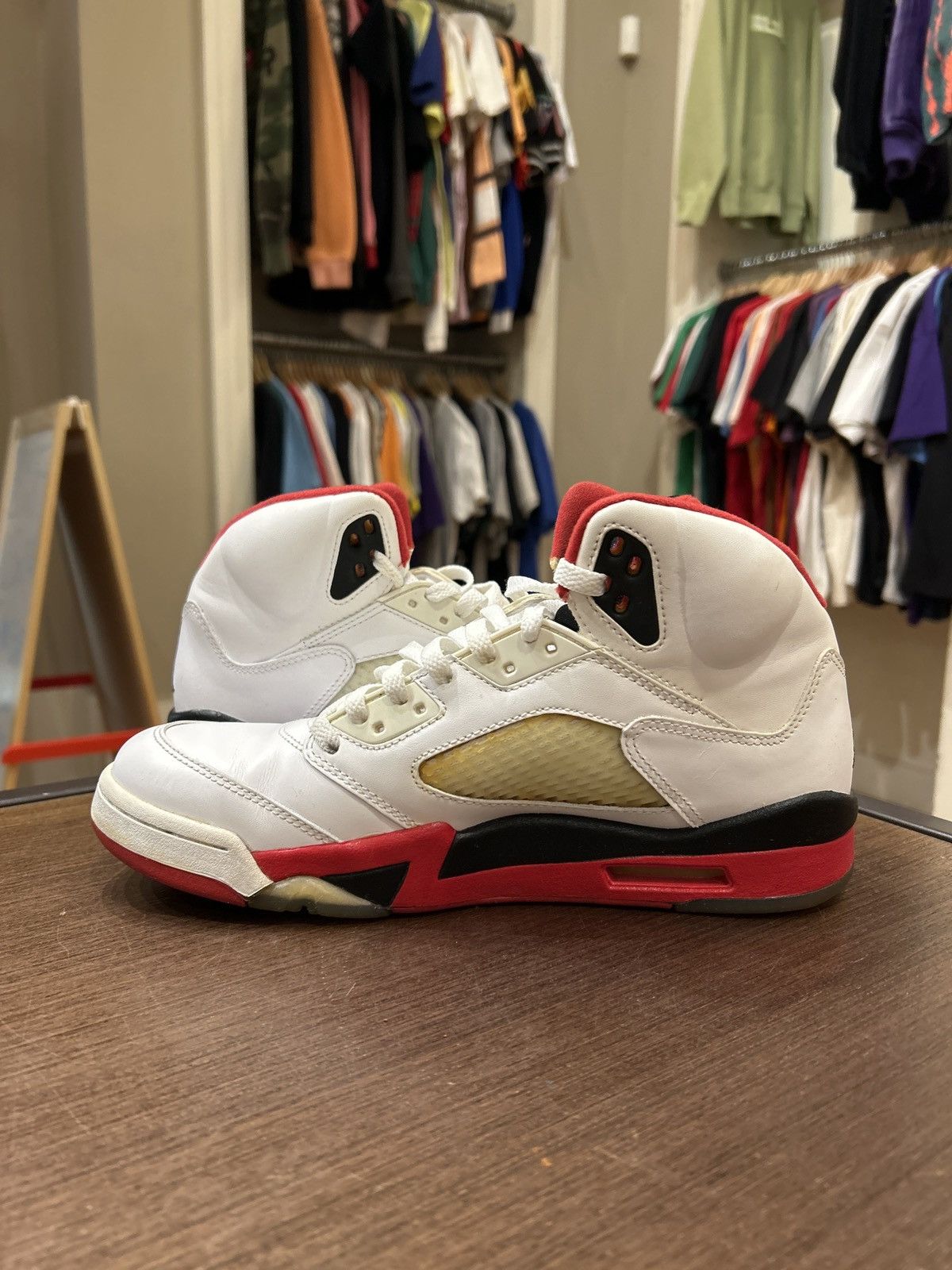 Nike Jordan 5 Retro Fire Red Black Tongue 2013 Grailed