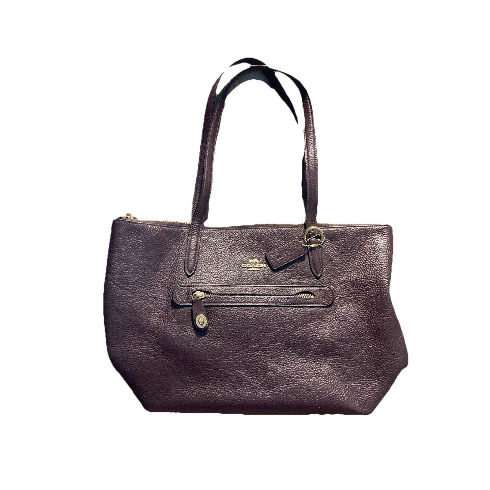 Coach × Vintage Coach Vintage Leather Tote Bag Dark Brown With Tag