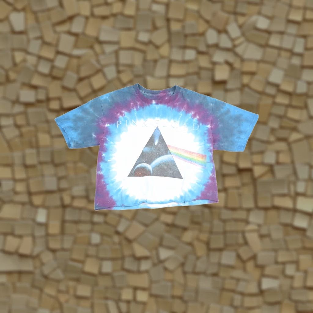 Liquid Blue Liquid Blue Pink Floyd Dark Side of the Moon 2016 W's Cropped Tie Dye T-Shirt S Womens Multicolor Cropped Moon 90s? Size S / US 4 / IT 40 - 1 Thumbnail