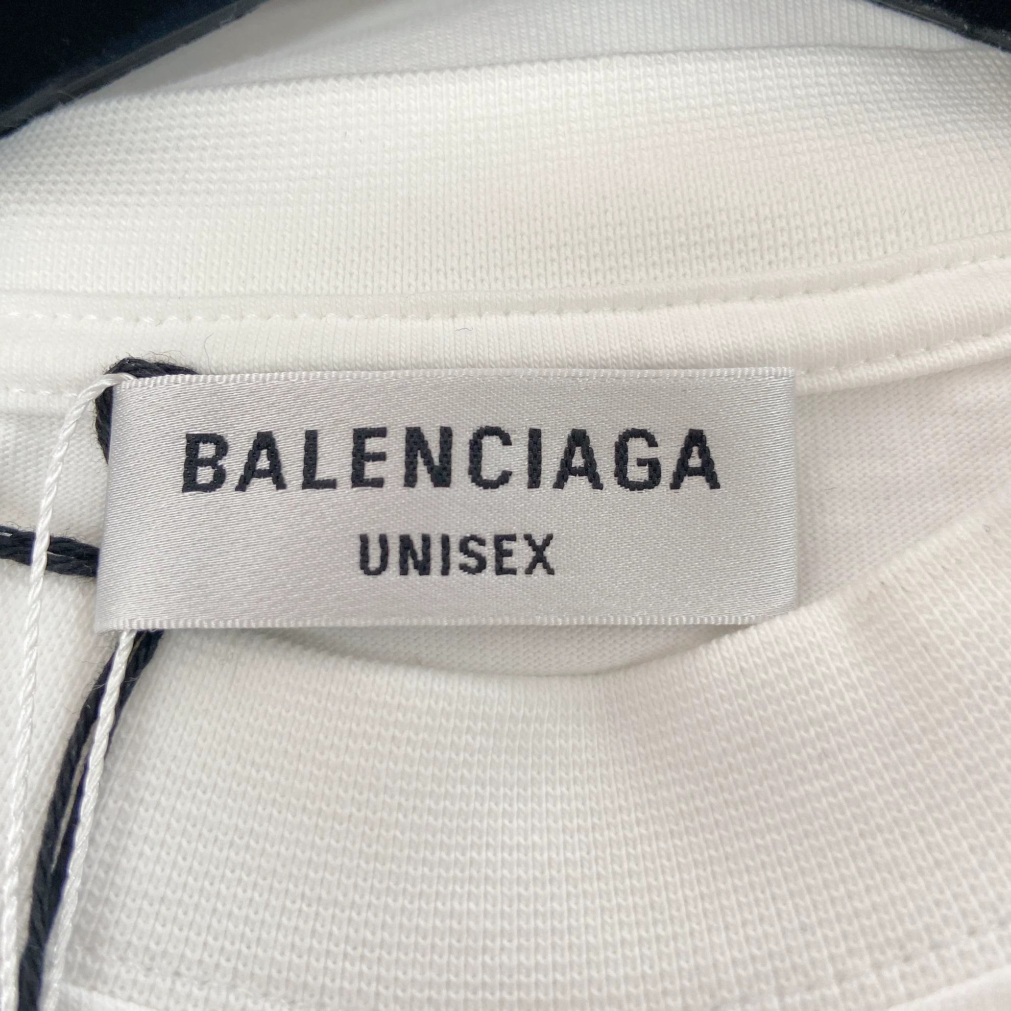 Balenciaga Balenciaga White Logo Tee M with Tags Size US M / EU 48-50 / 2 - 6 Thumbnail