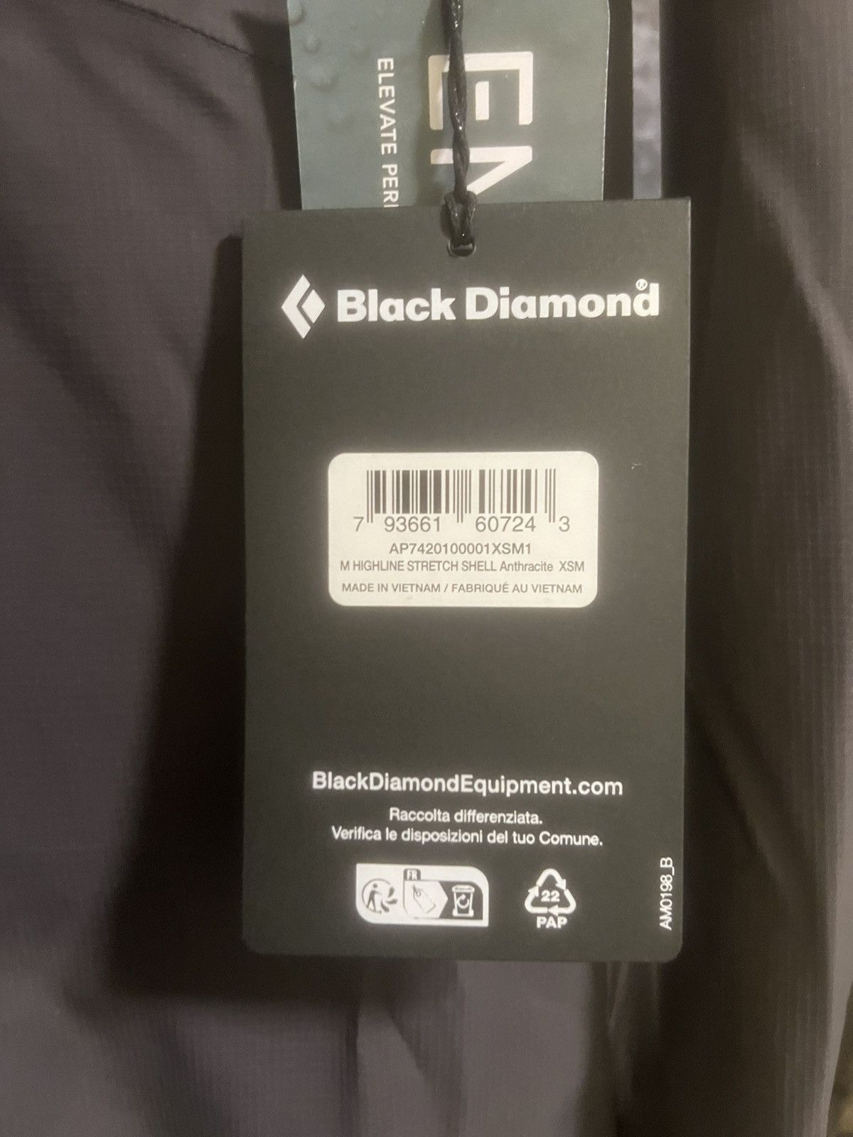 Black Diamond Black Diamond Mens Highline Stretch Rain Shell Size US XS / EU 42 / 0 - 6 Thumbnail