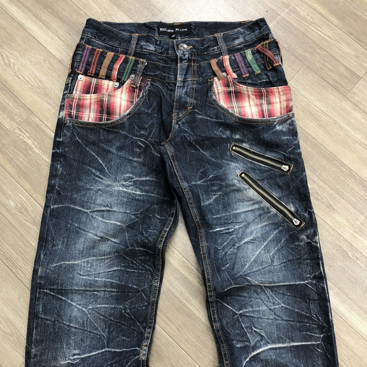 If Six Was Nine 2000s Nylaus Jeans Double Waist Multi Pocket Faded Lgb Style Size US 30 / EU 46 - 2 Thumbnail