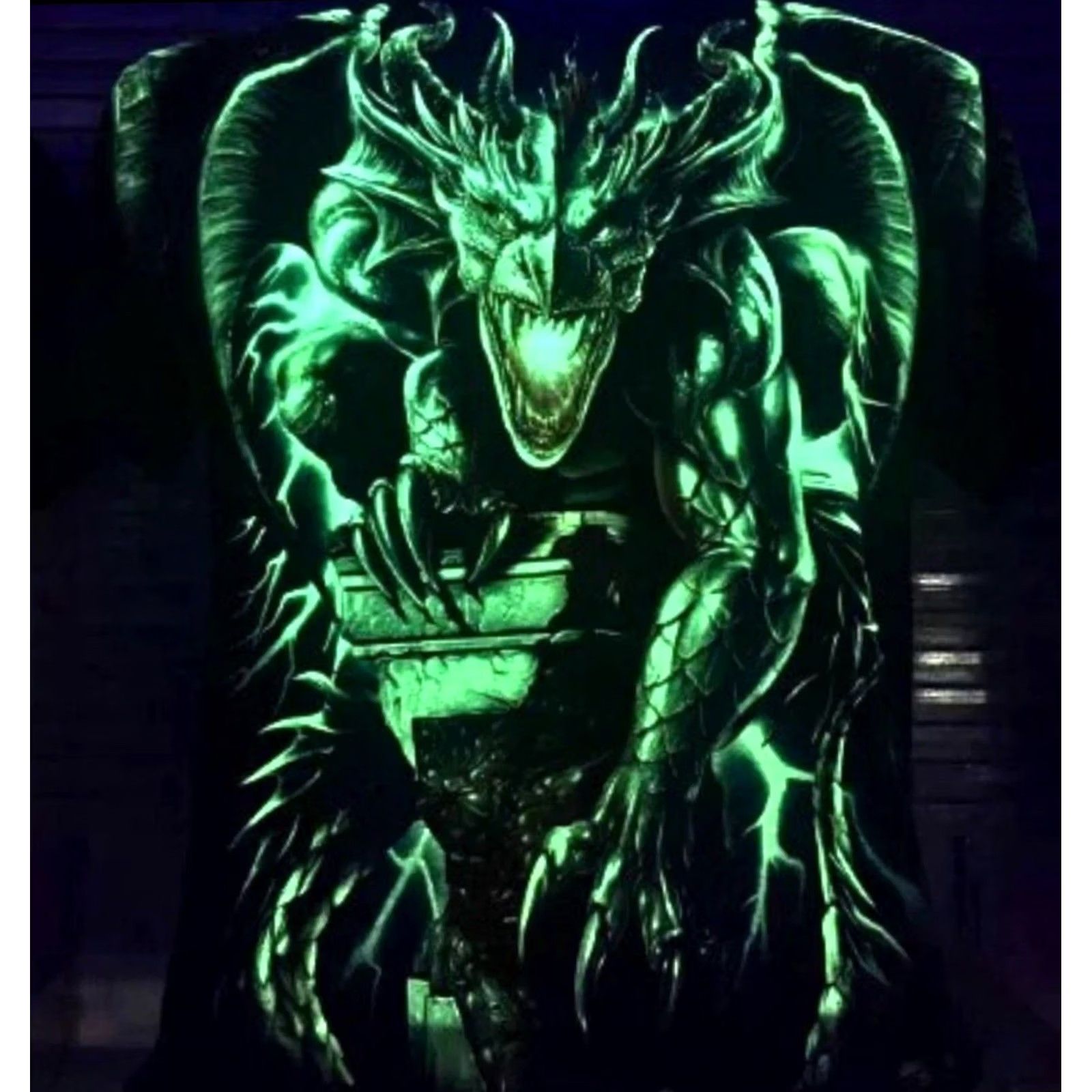 Vintage Rock Chang Dragon Thunder Fantasy Glow Dark T-Shirt Mens M Size US M / EU 48-50 / 2 - 2 Thumbnail