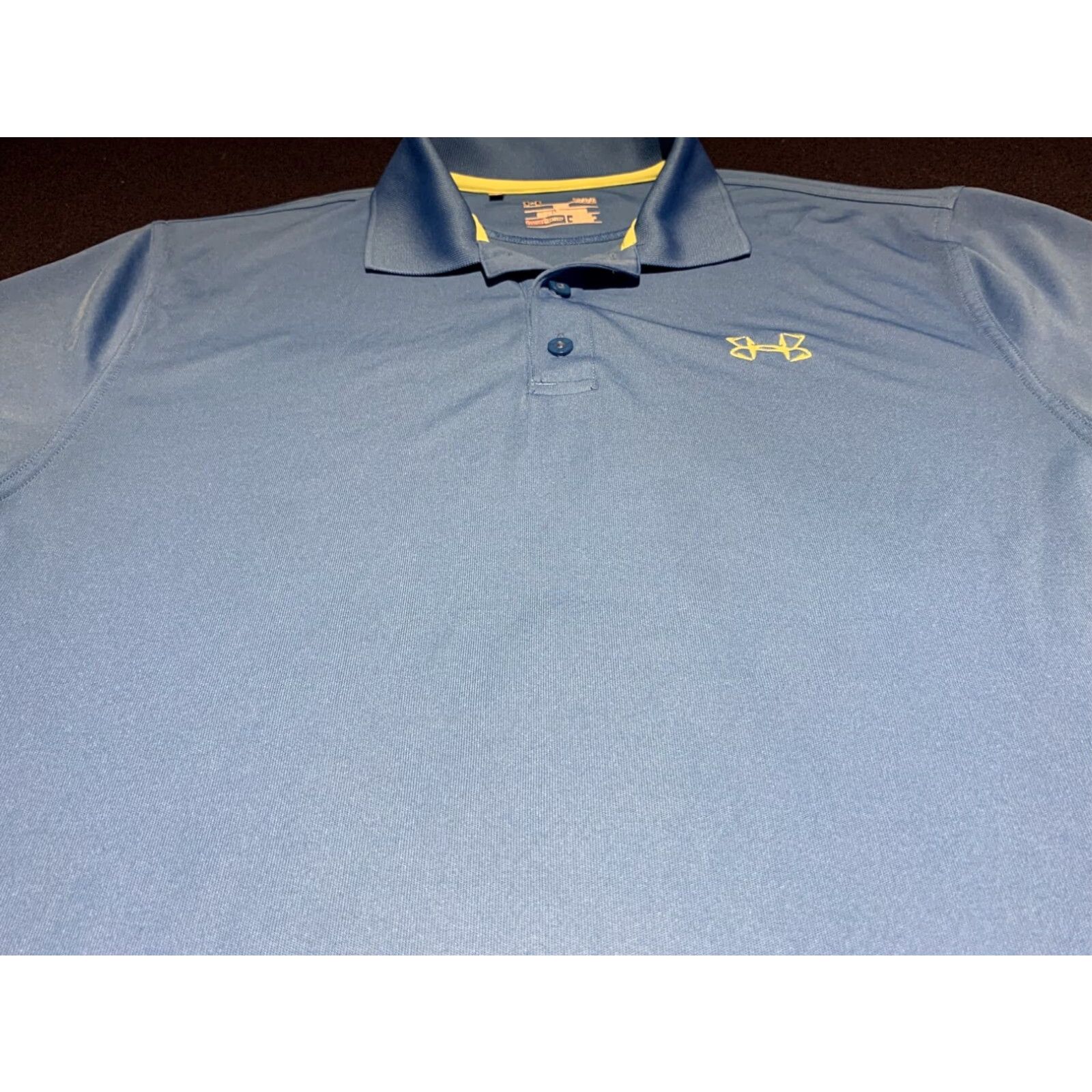 Under Armour Under Armour Golf Polo Shirt Mens Large Blue Striped Activewear Short Sleeve Size US L / EU 52-54 / 3 - 3 Thumbnail