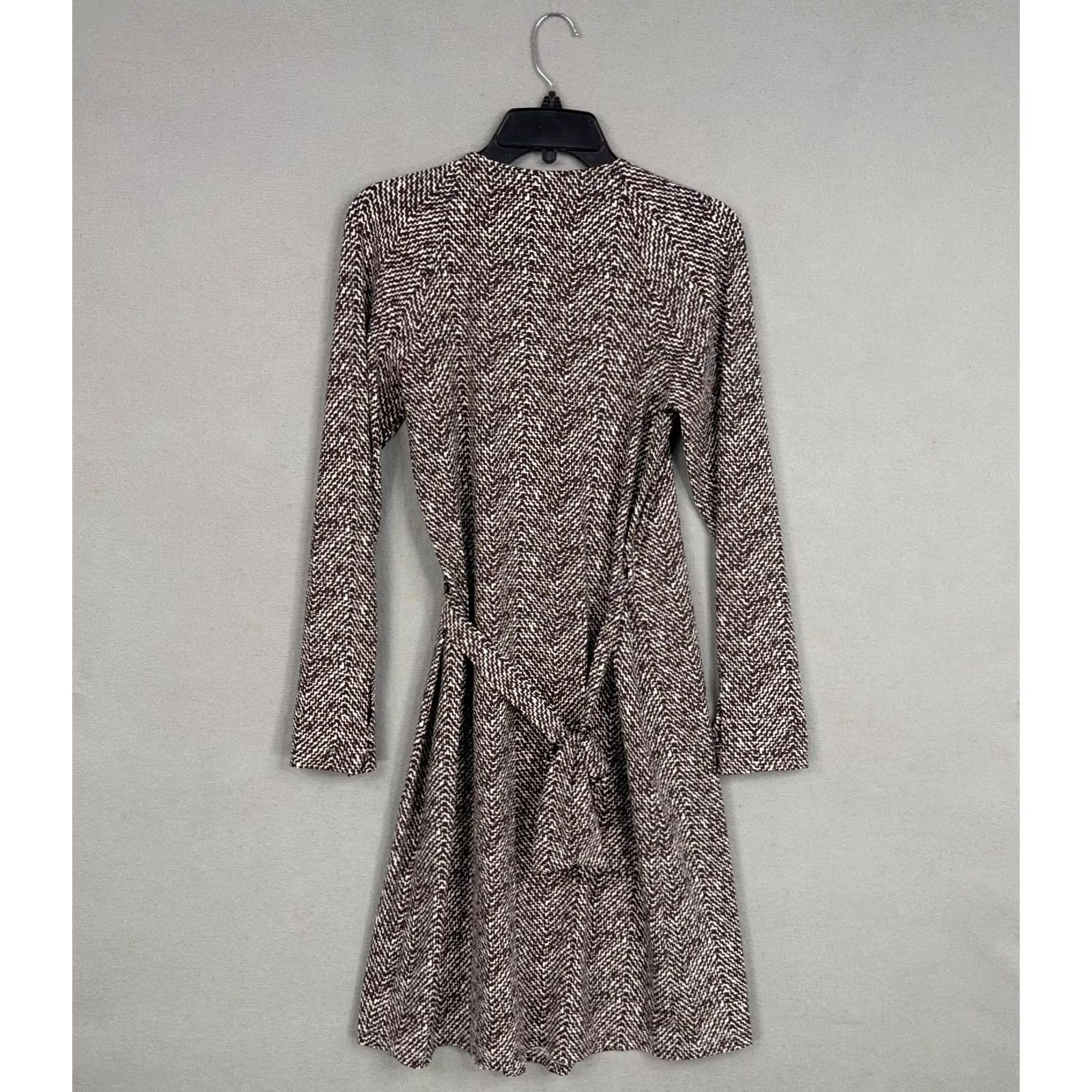 Vintage Ellie Kai Dress Womens 4 Purple White Wrap V-Neck Long Sleeve Print Geometric Dress Size S / US 4 / IT 40 - 6 Thumbnail