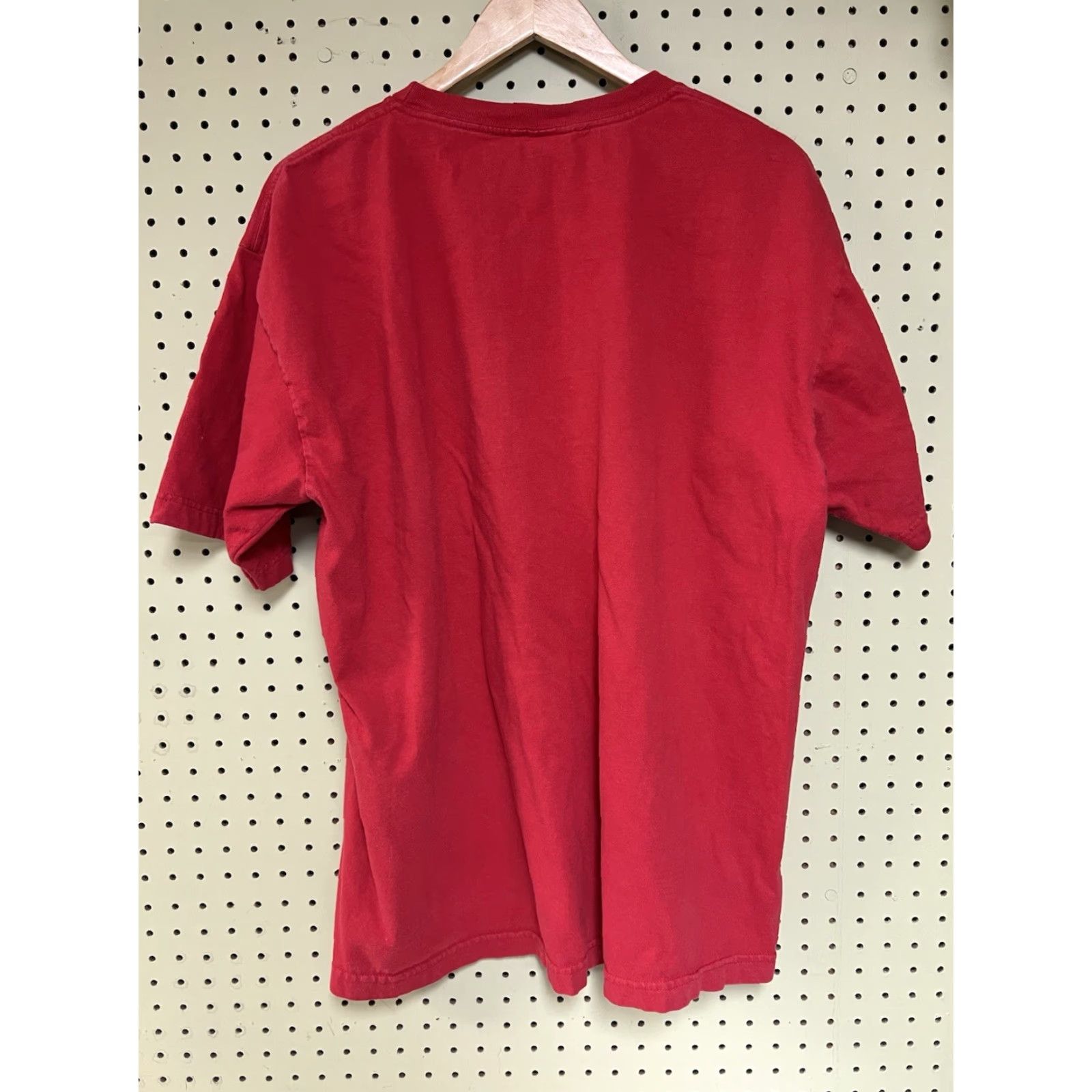 Tommy Hilfiger VINTAGE Tommy Jeans Hilfiger Red Label Shirt XL Red Script Spell Out Y2K Mark Mens T-Shirt 90s City Classic Hip Hop Cotton Crew Neck Short Sleeve Red Size US XL / EU 56 / 4 - 2 Thumbnail