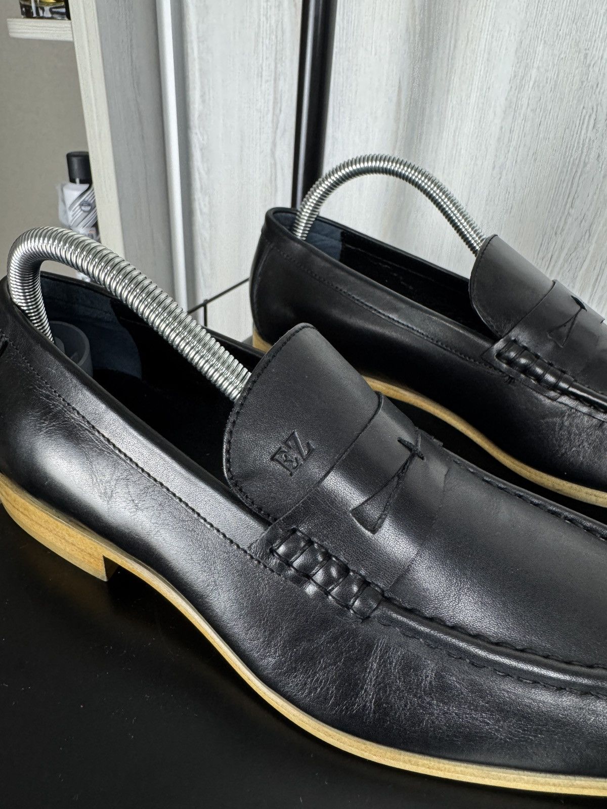 Ermenegildo Zegna Ermenegildo Zegna black leather good year moccasins loafers Size US 7 / EU 40 - 4 Thumbnail