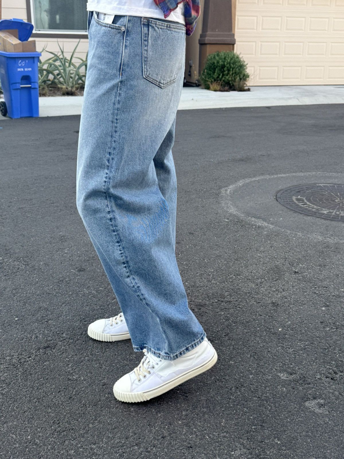 Hed Mayner Hed Mayner Drop Crotch Wide Fit Jeans - Light Blue Size XS Size US 28 / EU 44 - 3 Thumbnail