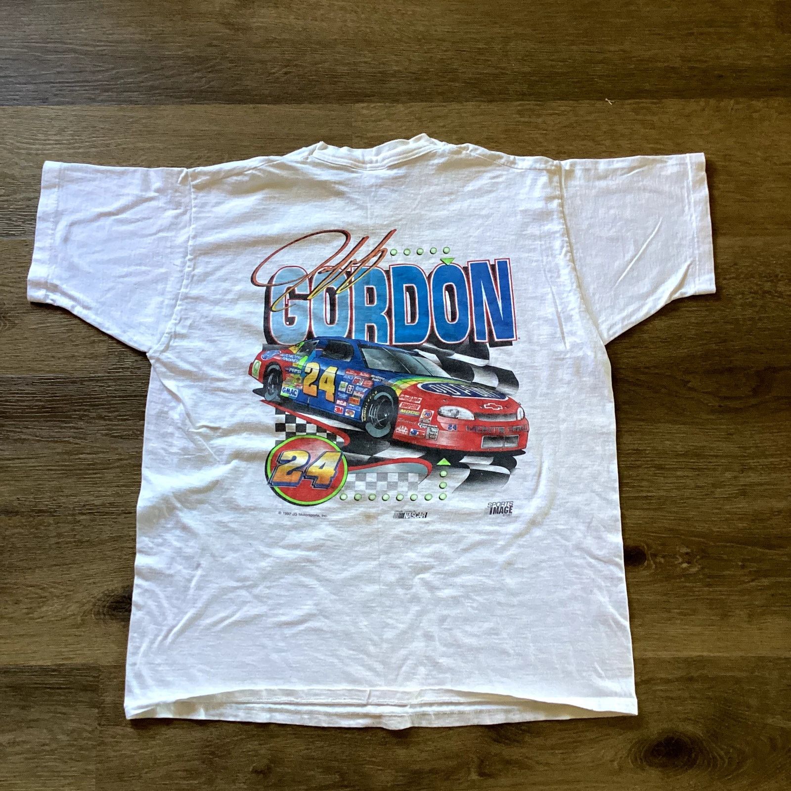 NASCAR VTG Gordon Nascar T-Shirt Size US XL / EU 56 / 4 - 5 Thumbnail