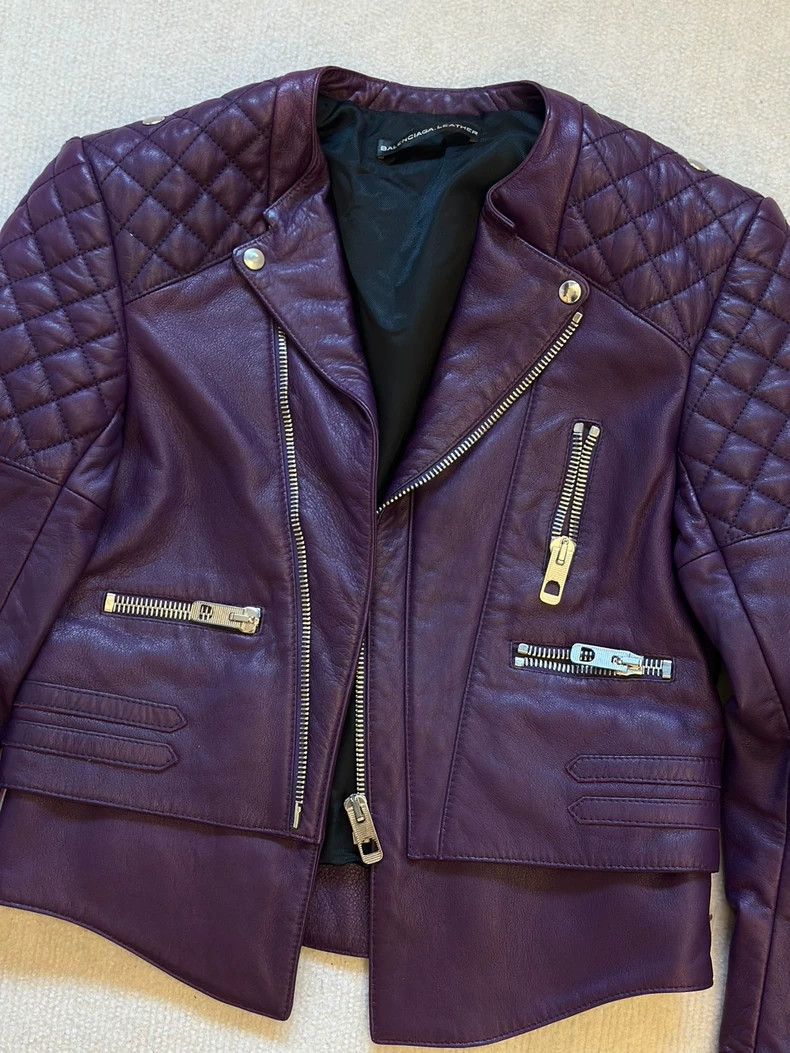 Balenciaga Balenciaga size 38 Purple show leather jacket 2505-Nextarr Size US M / EU 48-50 / 2 - 5 Thumbnail