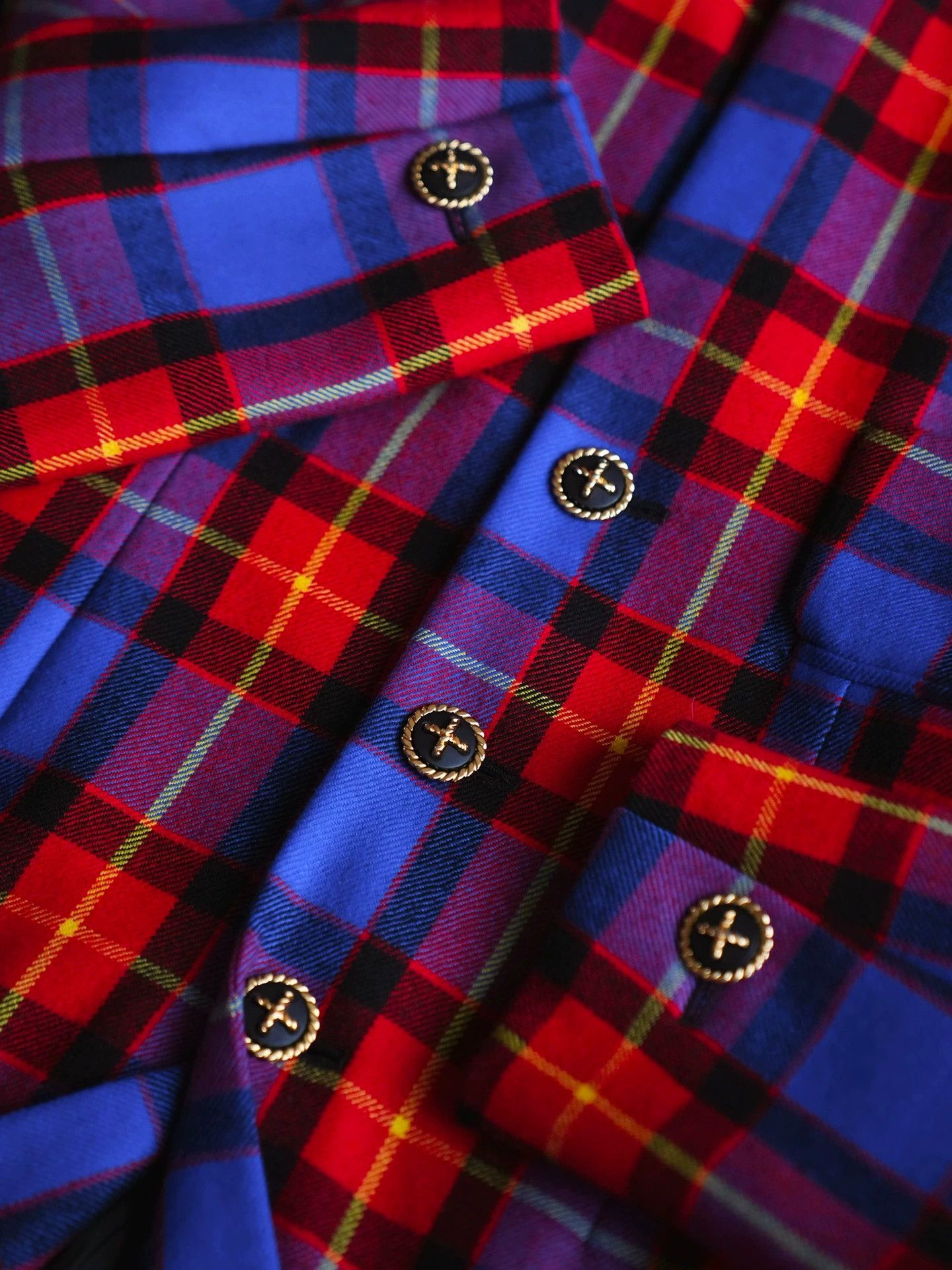 Escada Escada Vintage Royal Check Fine Wool Blazer (Men's) Size XS / US 0-2 / IT 36-38 - 4 Thumbnail