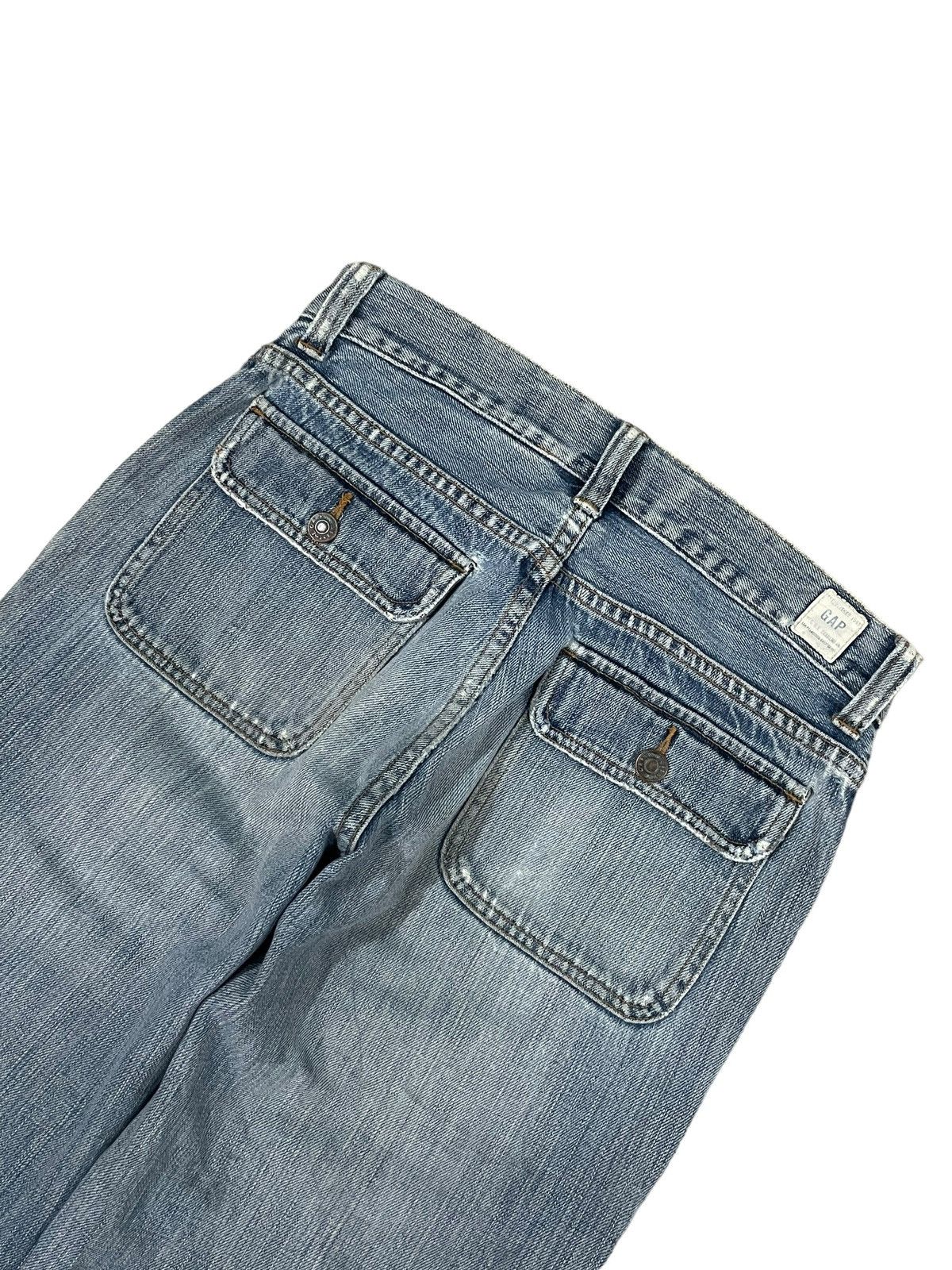 Gap Vintage Y2K Gap Army Blue Wash Crazy Pocket Straight Jeans Size US 29 - 10 Thumbnail