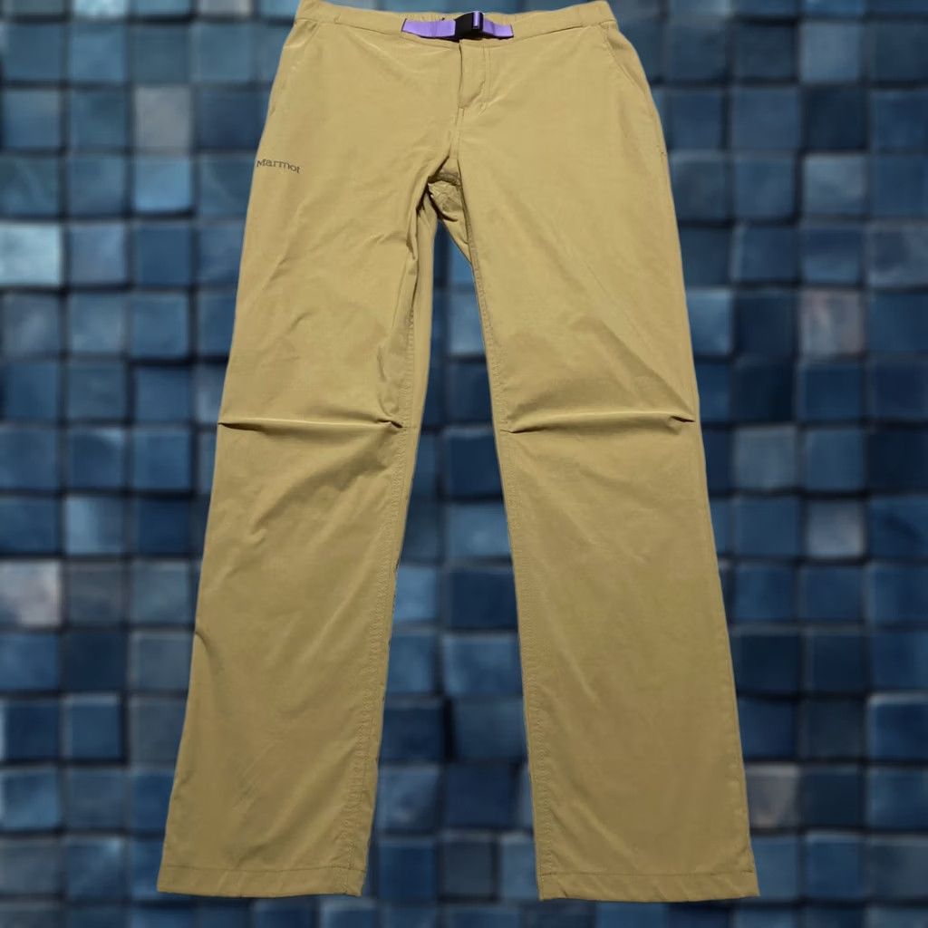 Marmot Marmot Womens Pants Beige Mid Straight Nylon Spandex Belted Pockets Logo 8 B Size 30" / US 8 / IT 44 - 1 Thumbnail