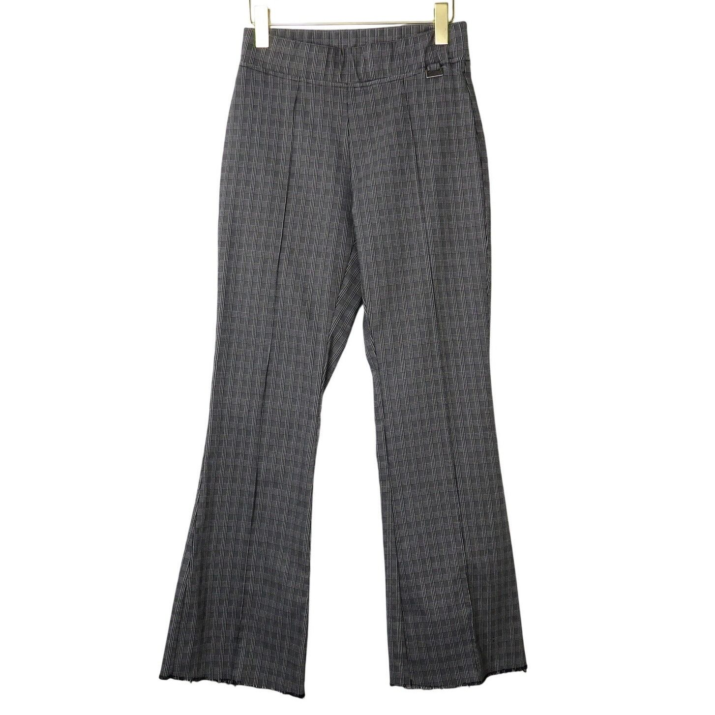 Vintage Y2K Black and White Houndstooth Flared Leg Trousers MP Size 27" / US 4 / IT 40 - 1 Thumbnail