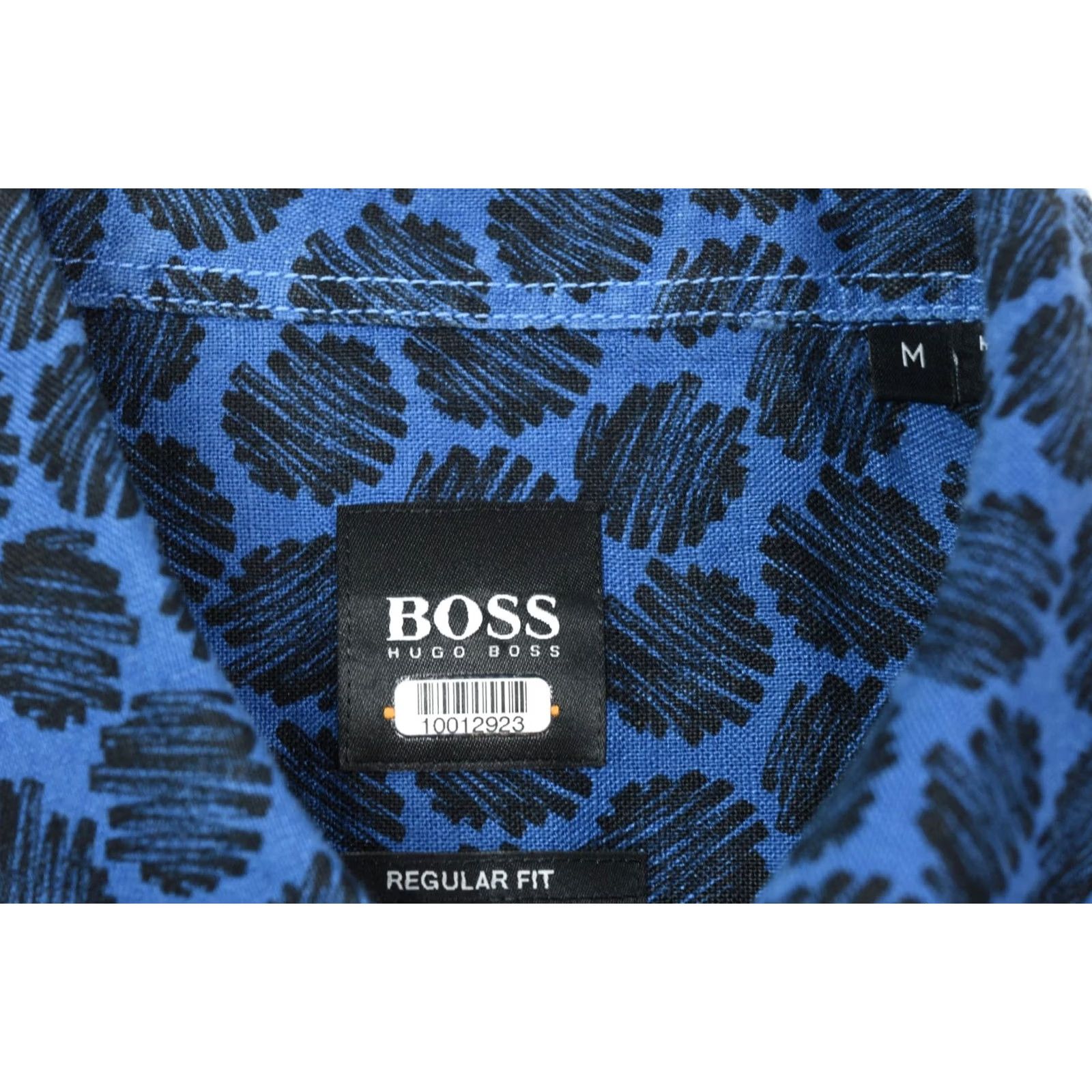 Hugo Boss HUGO BOSS Linen Shirt Mens Medium Blue Geometric Long Sleeve Button-Down Regular Size US M / EU 48-50 / 2 - 6 Thumbnail