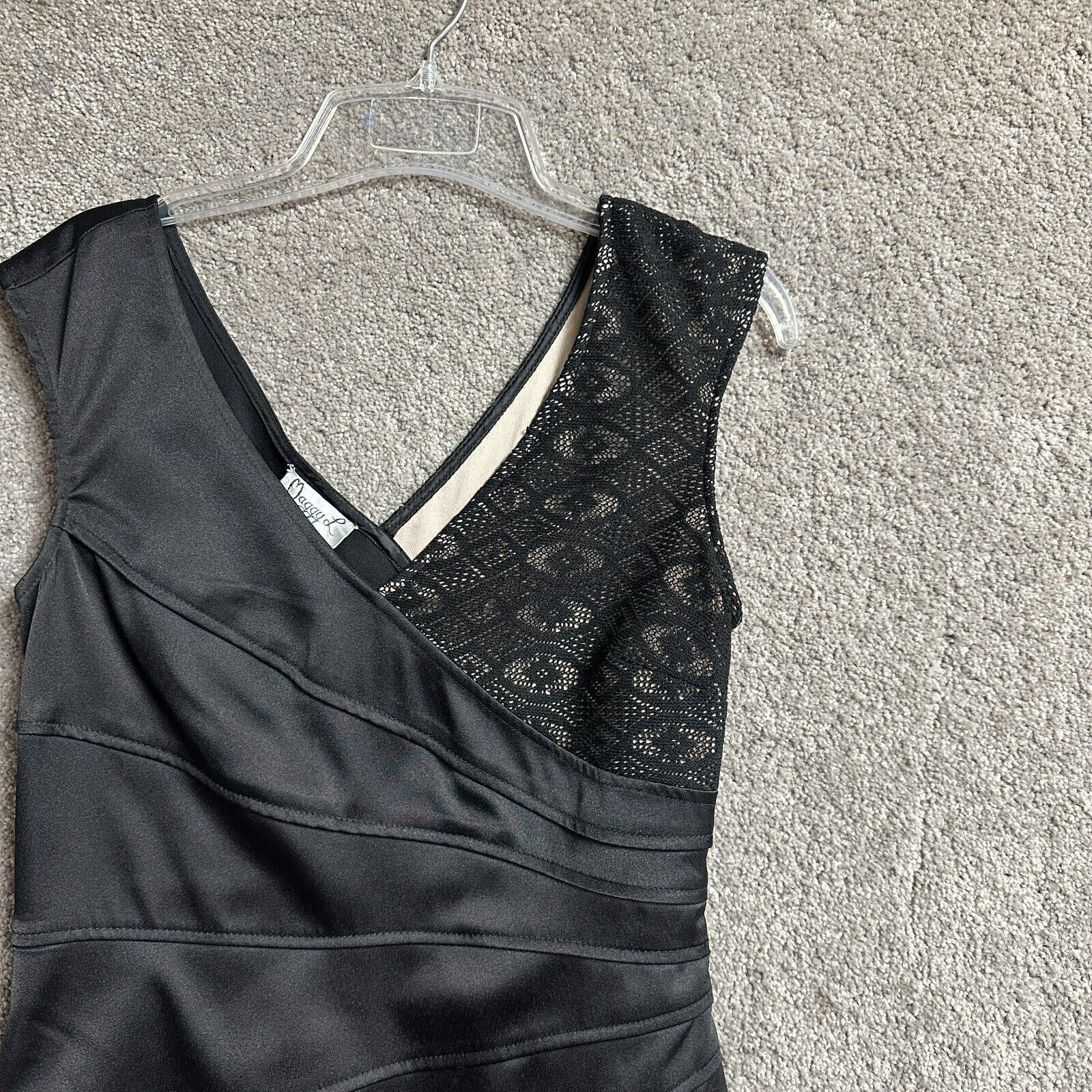 MAGGY LONDON Maggy L Cocktail Dress 8 Sheath Lace Elegant Evening Wear Size M / US 6-8 / IT 42-44 - 2 Thumbnail