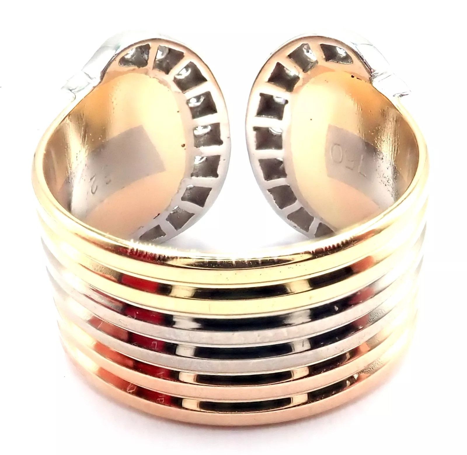 Cartier Cartier Diamond Double C 18k Band Ring Size 52 US 6 Size ONE SIZE - 4 Thumbnail