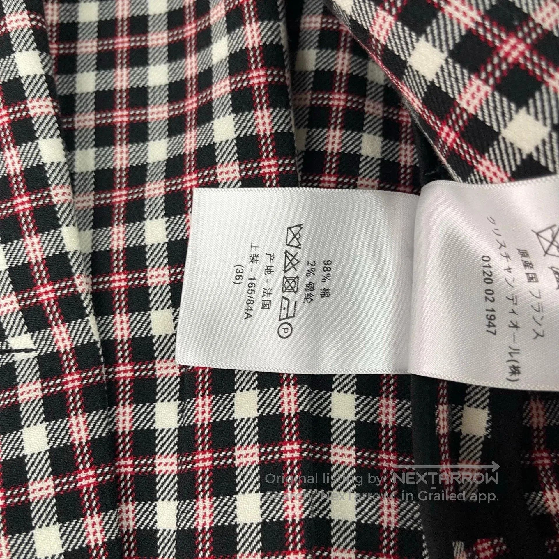 Dior Dior Runway Red White Brown Check Coat. Size XS / US 0-2 / IT 36-38 - 6 Thumbnail