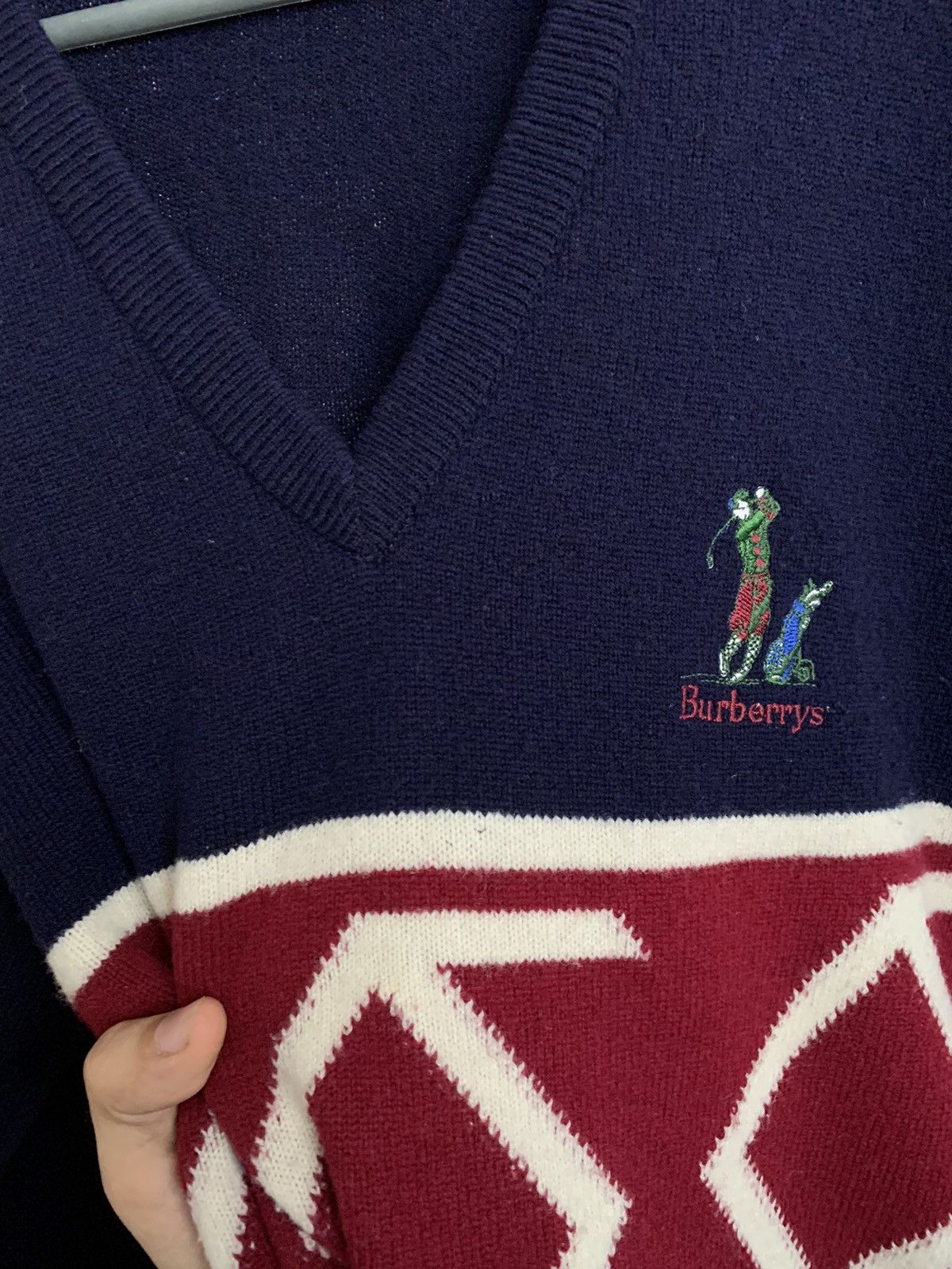 Burberry Burberrys Golf Vintage Wool Knit Sweater 90s England Size US XL / EU 56 / 4 - 9 Thumbnail