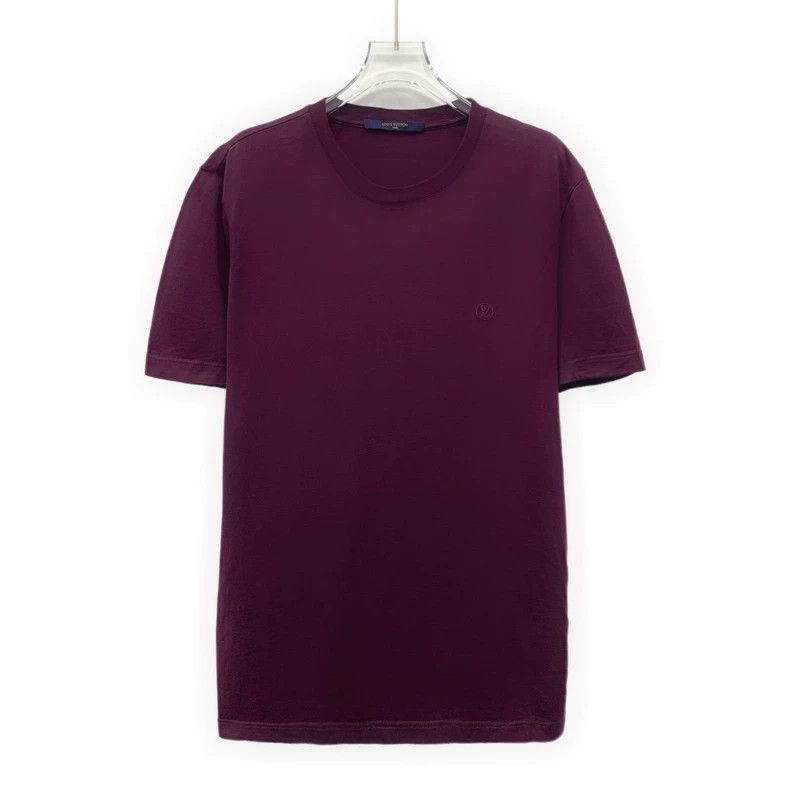 Louis Vuitton Louis Vuitton Purple logo embroidered cotton crew neck T-s Size US M / EU 48-50 / 2 - 1 Thumbnail
