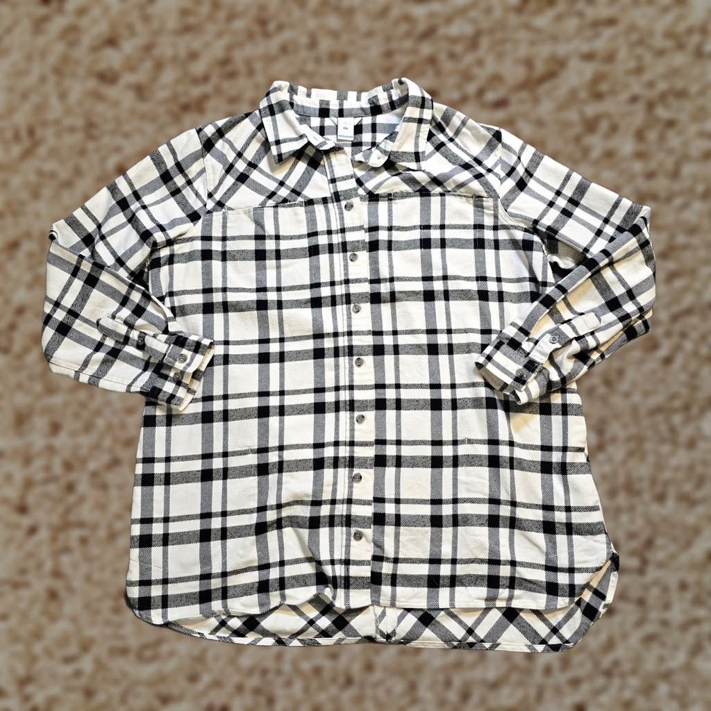 Vintage Duluth Shirt Womens 2XL Plaid Flannel Long Sleeve Button-Up Casual White Black Pockets Classic Outdoor Mens (adjust if gender) Size XXL / US 16-18 / IT 52-54 - 1 Thumbnail