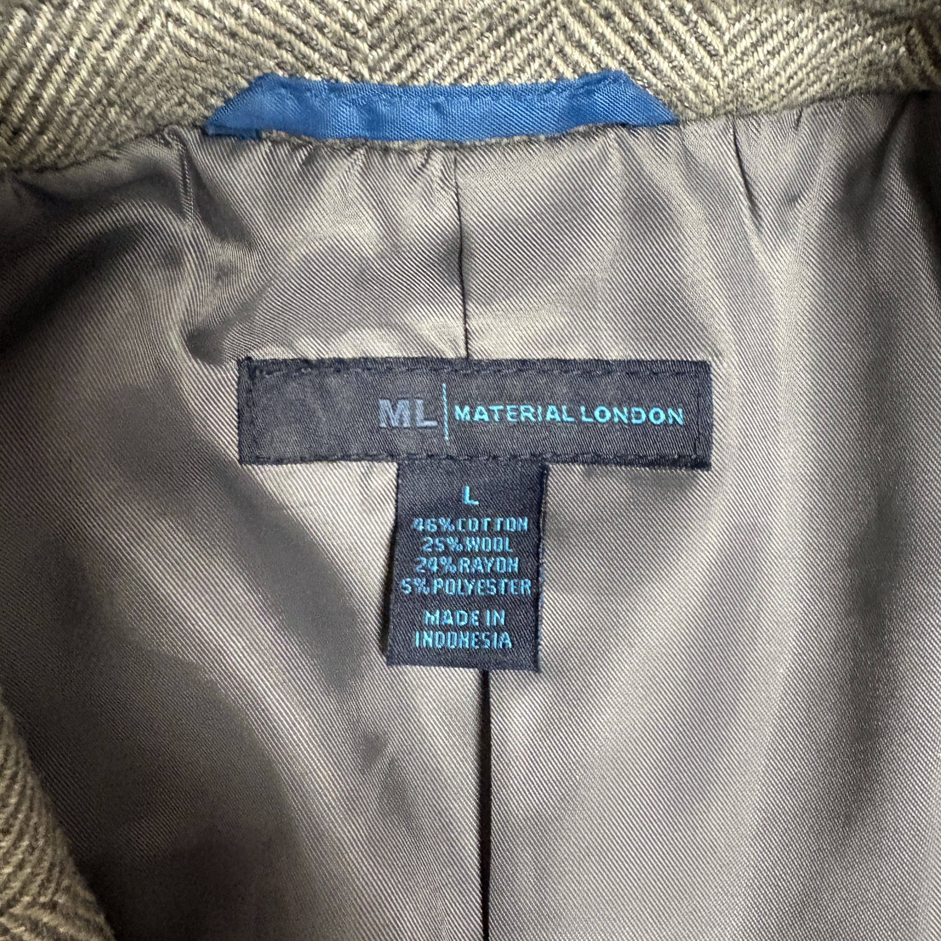 Other Material London Grey Herringbone Long Coat, Size L Size US L / EU 52-54 / 3 - 5 Thumbnail