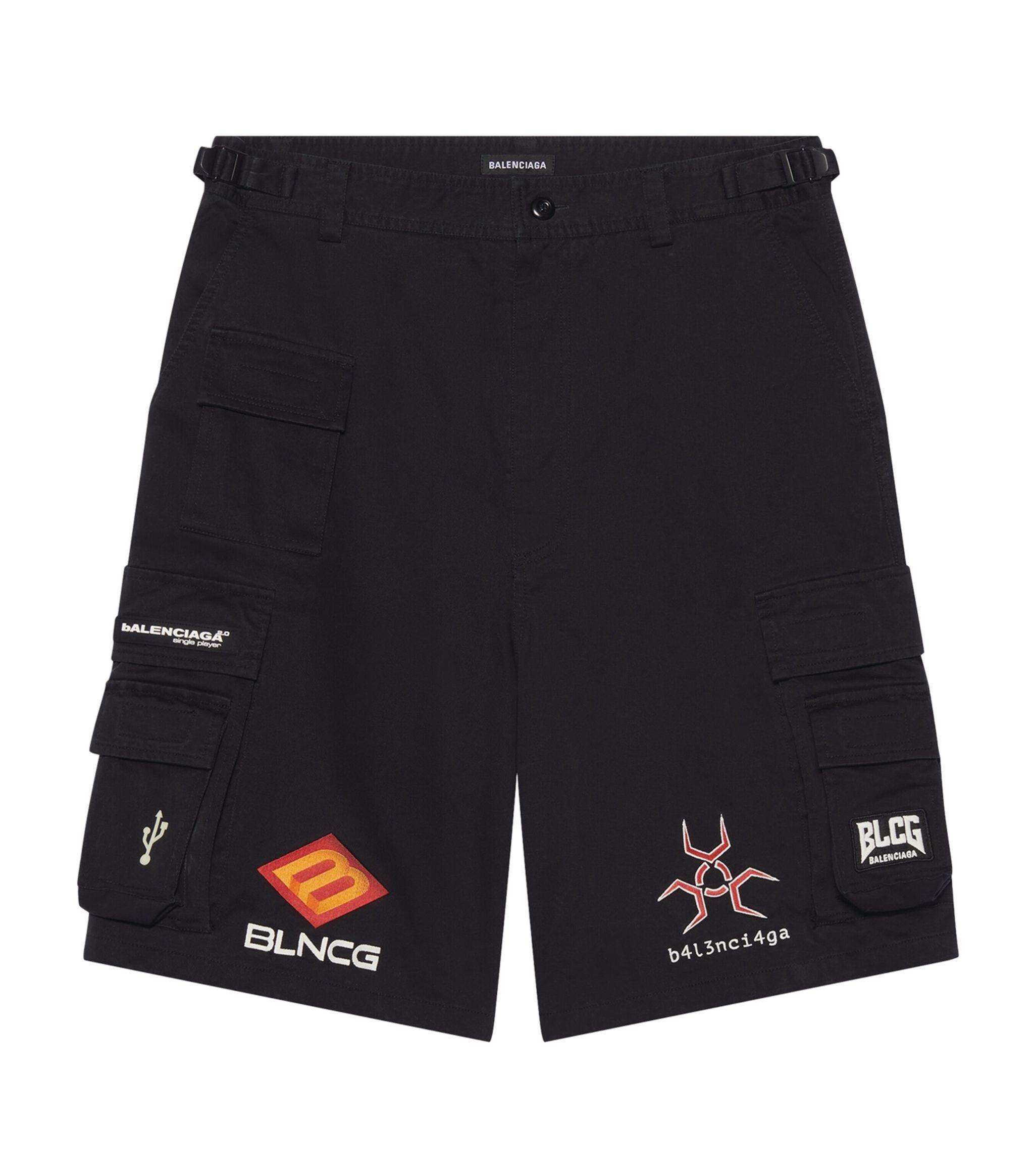 image of Balenciaga O1In1G0124 Shorts In Black, Men's (Size 30)