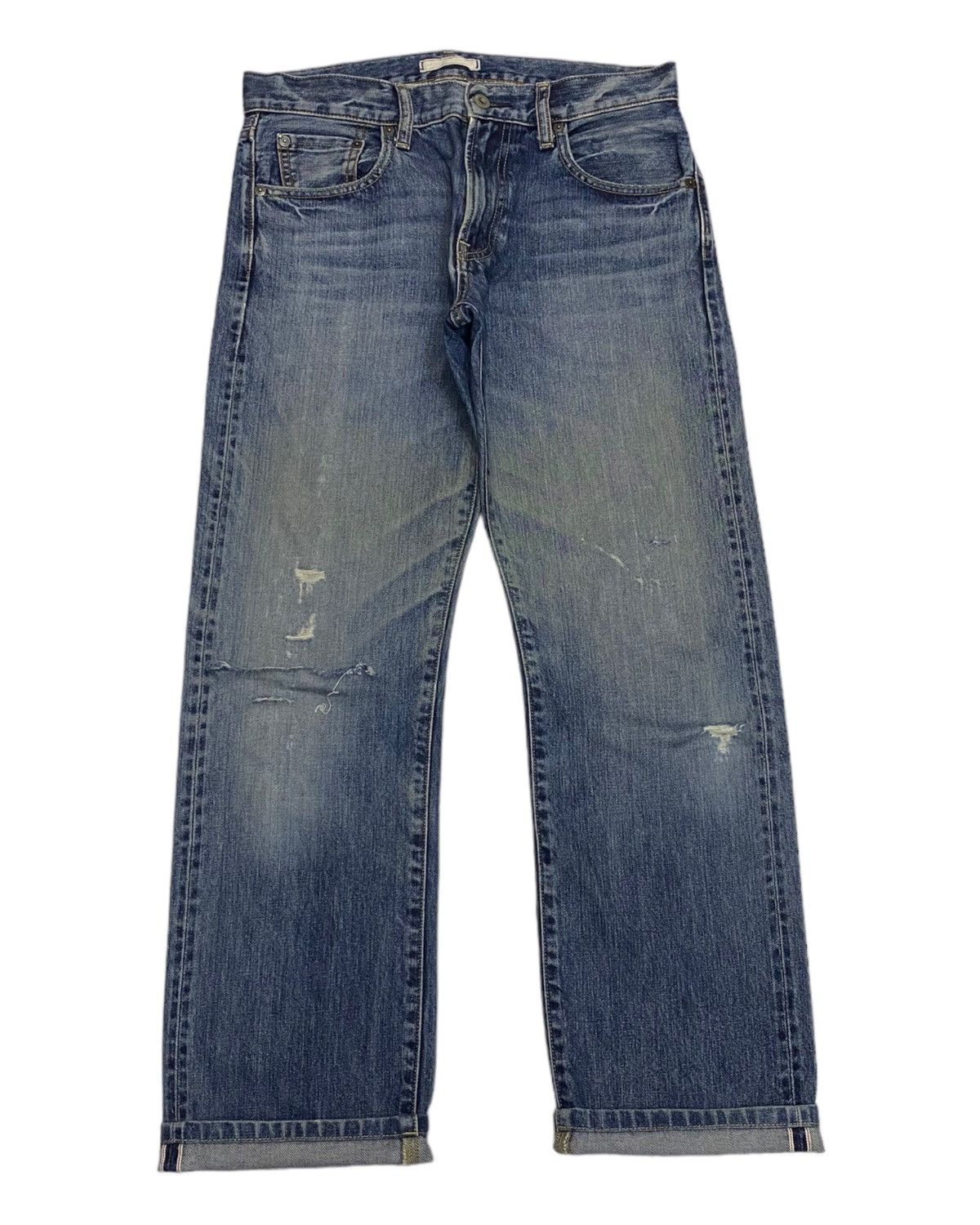 Japanese Brand VINTAGE UNIQLO JAPAN SELVEDGE DISTRESSED DENIM PANTS Size US 32 / EU 48 - 1 Thumbnail