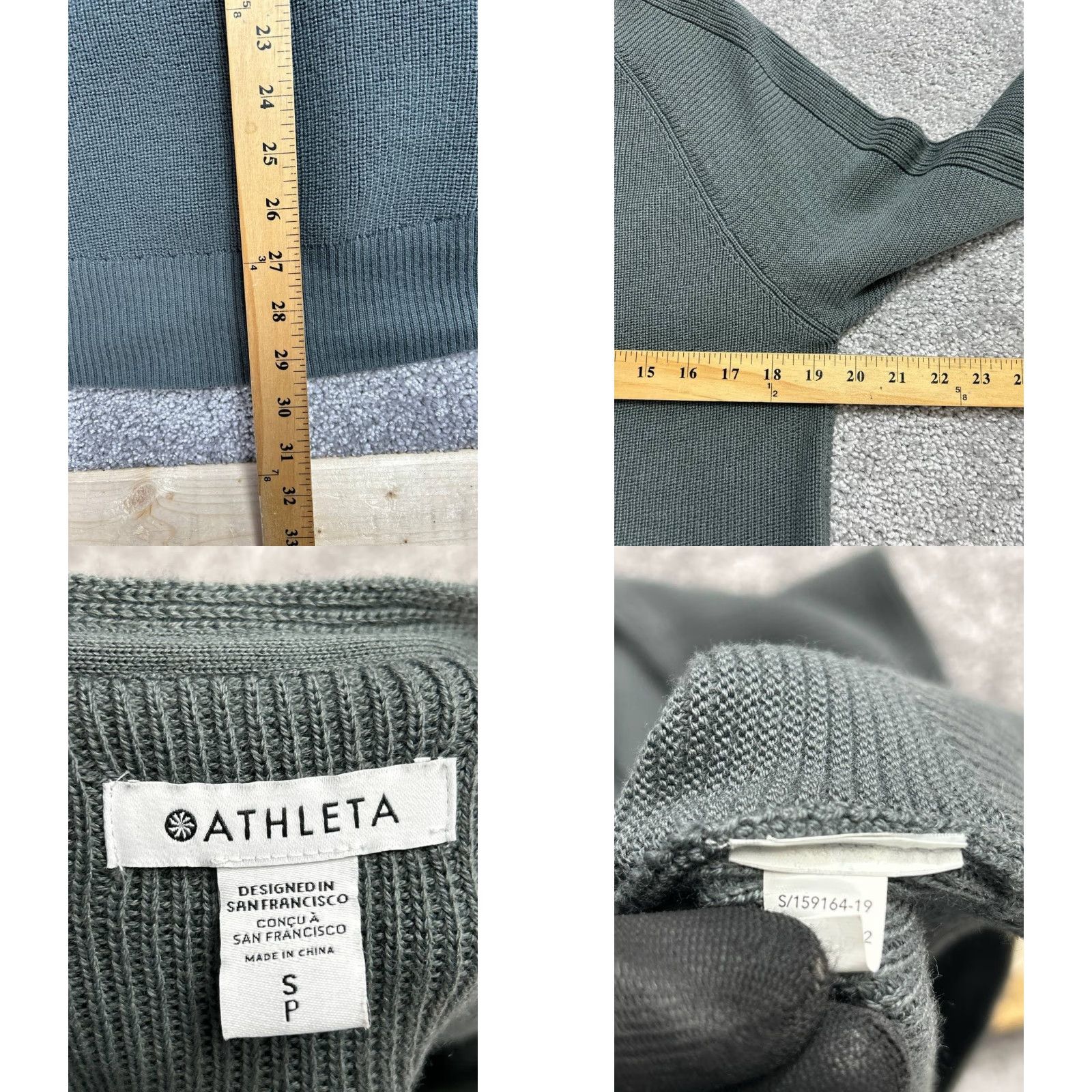 Athleta Athleta Sweater Shirt Womens S Gray Merino Knit V-Neck Pullover Knitwear Lightweight Casual Winter Fall Spring Size S / US 4 / IT 40 - 8 Thumbnail